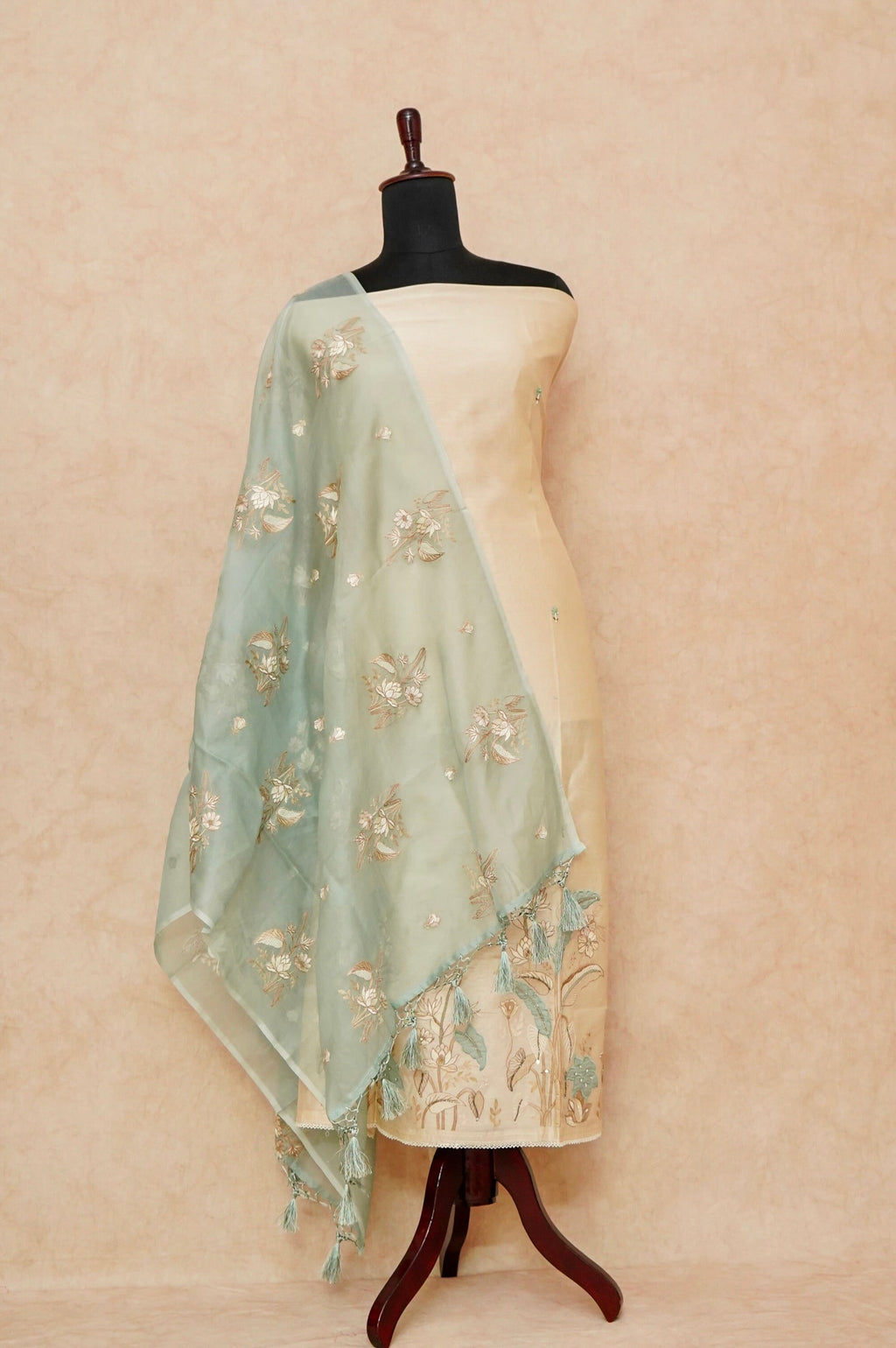 Handwoven Cream Pure Cotton Suit