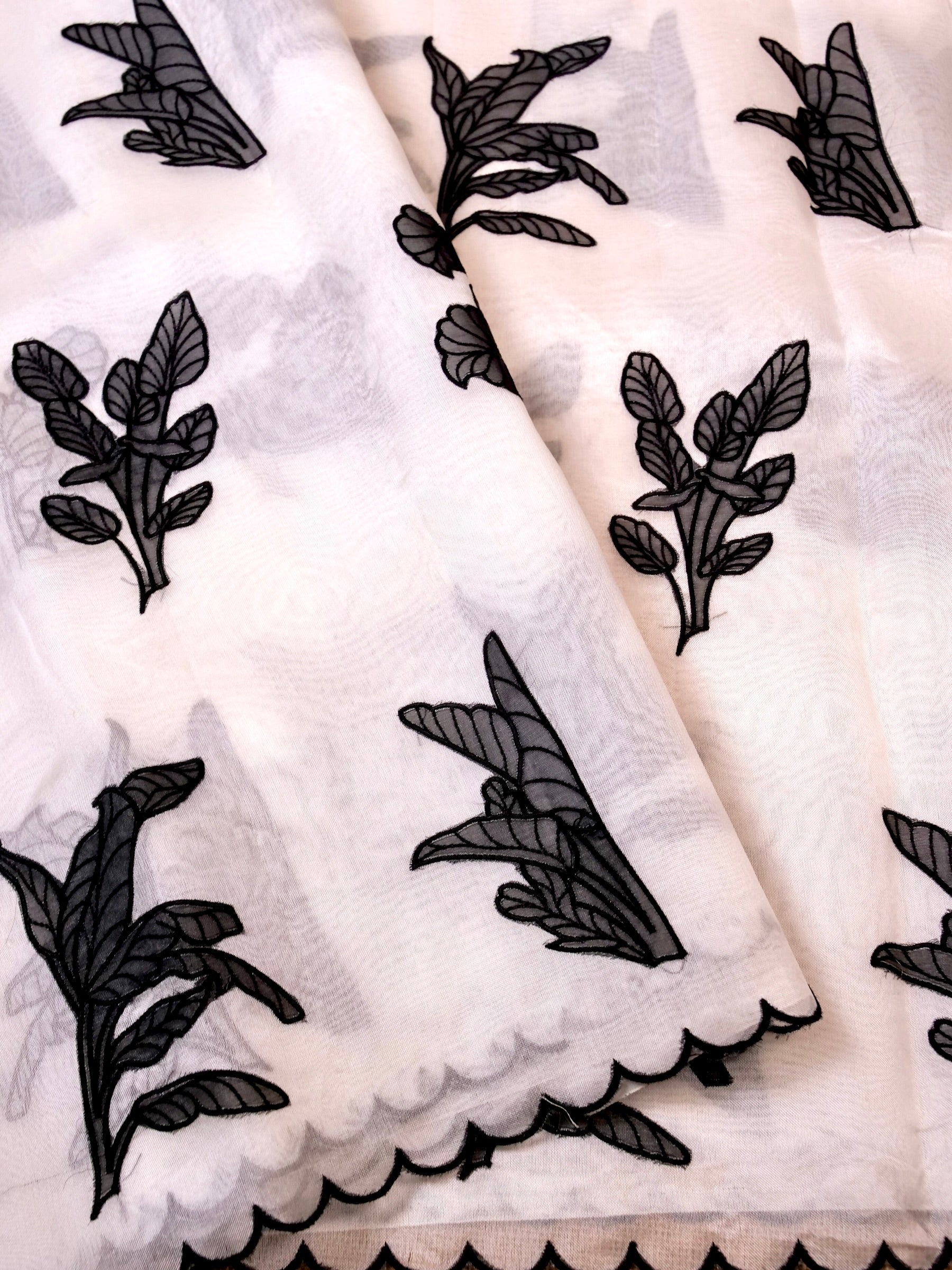 Handwoven White Banarasi Organza Silk Saree