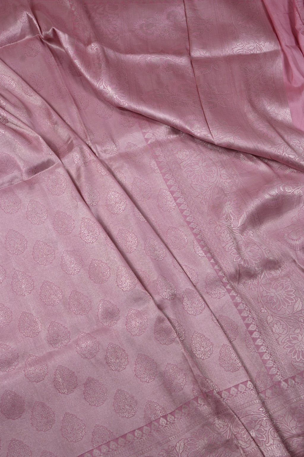 Pink Pure Banarasi Katan Tissue Silk Saree