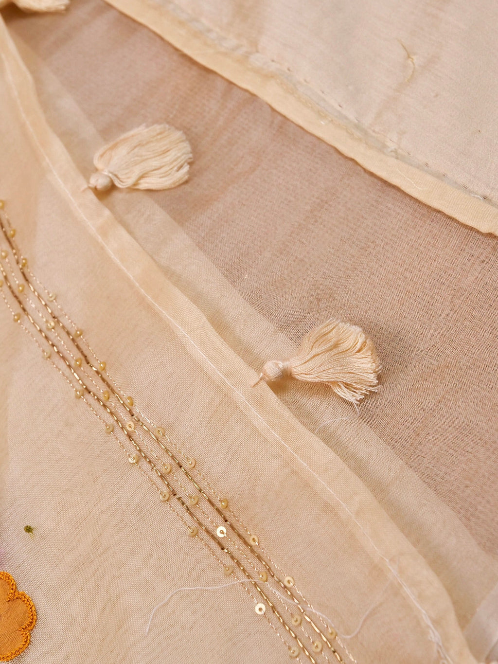 Handwoven Cream Banarasi Organza Silk Saree