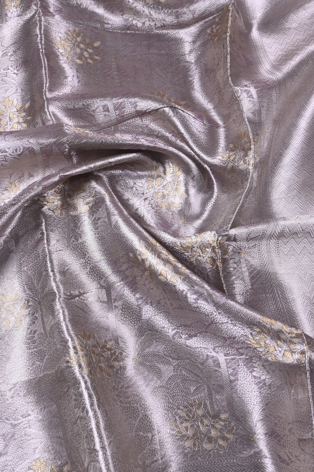 Baby Lilac Pure Banarasi Molten Alfi Tissue Silk Saree