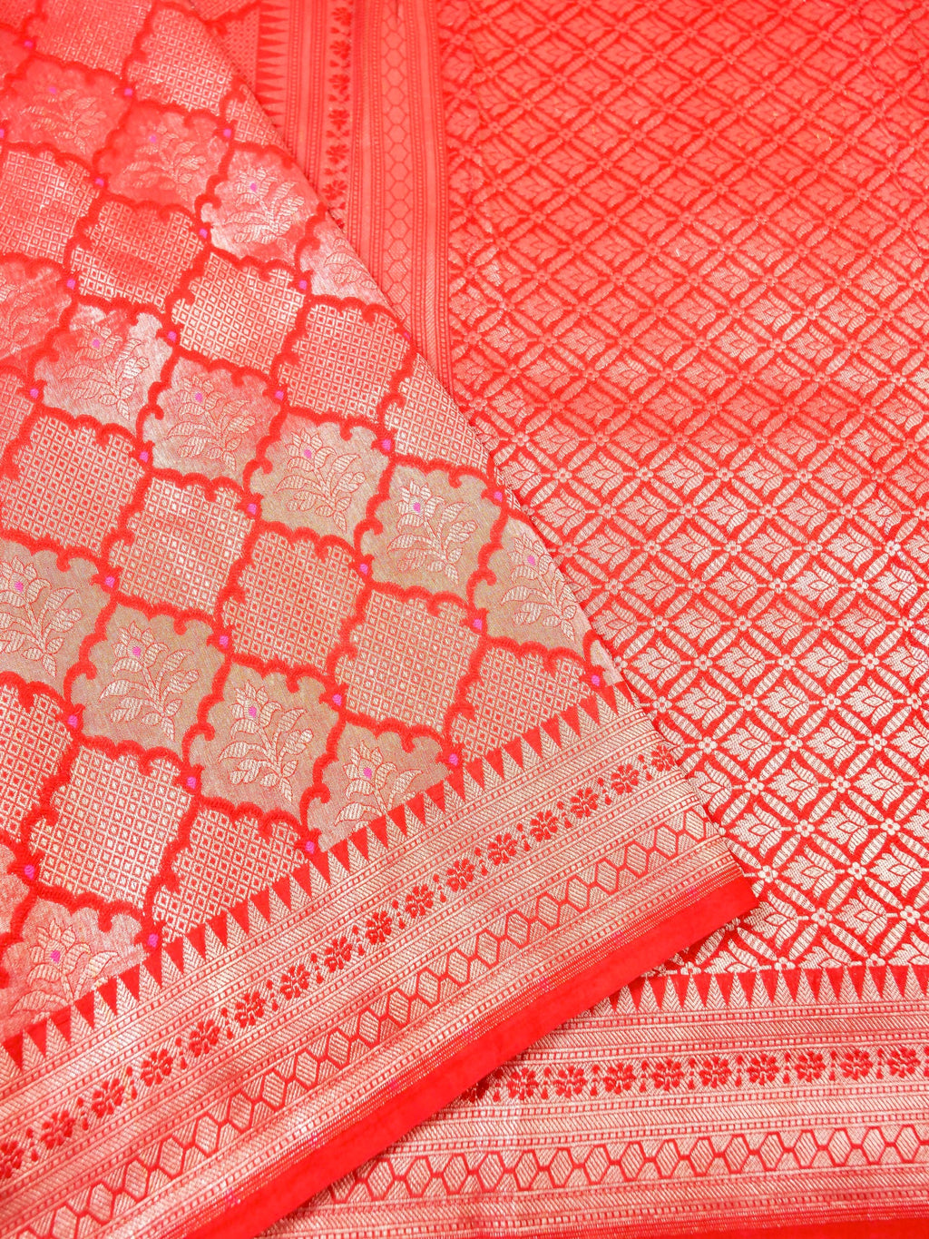 Handwoven Red Banarasi Katan Silk Saree