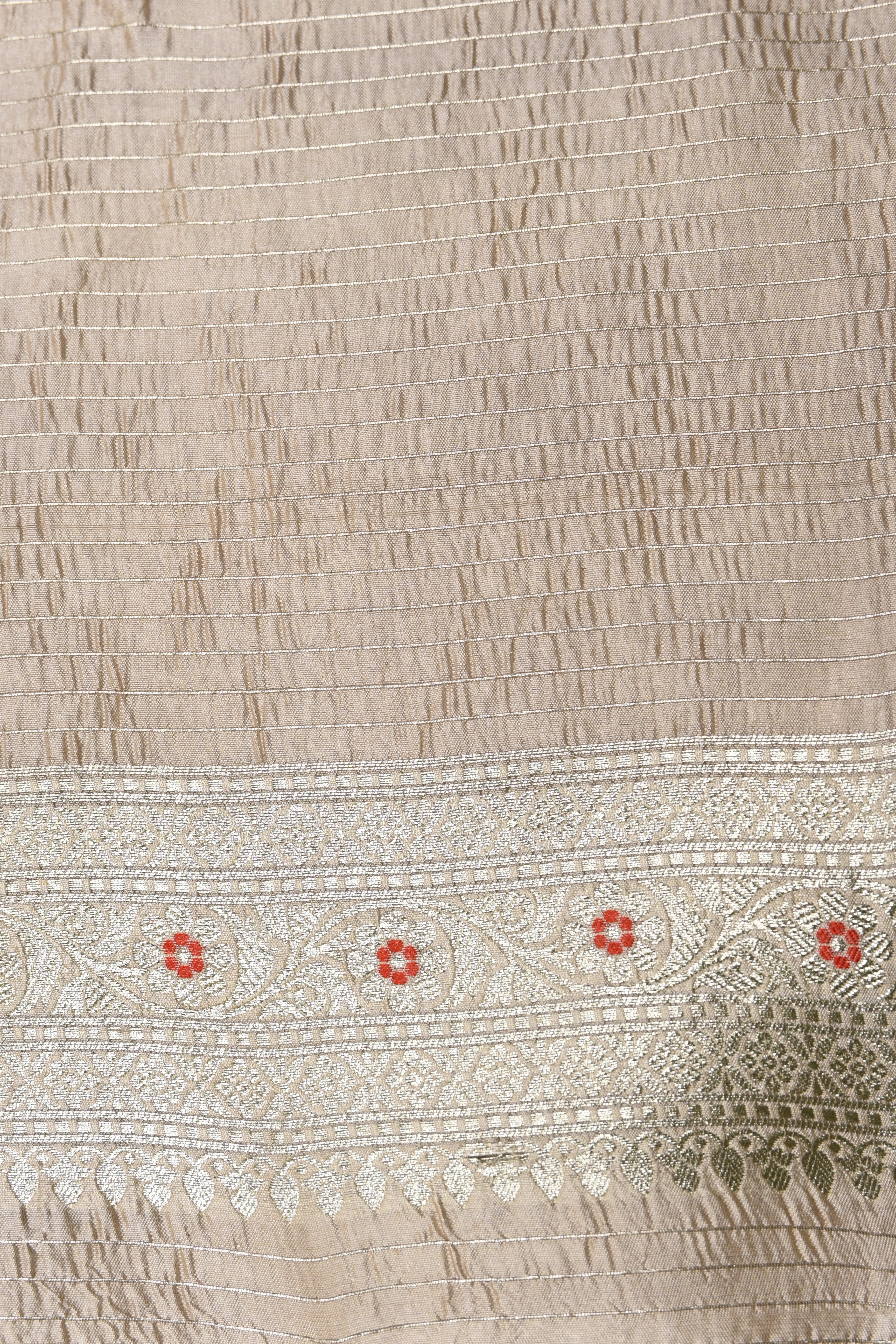 Beige Pure Banarasi Katan Silk Saree