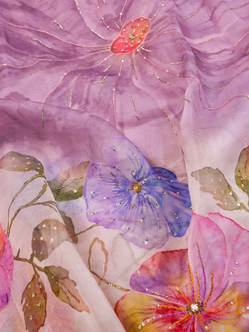 Handwoven Onion Pink Banarasi Organza Silk Saree