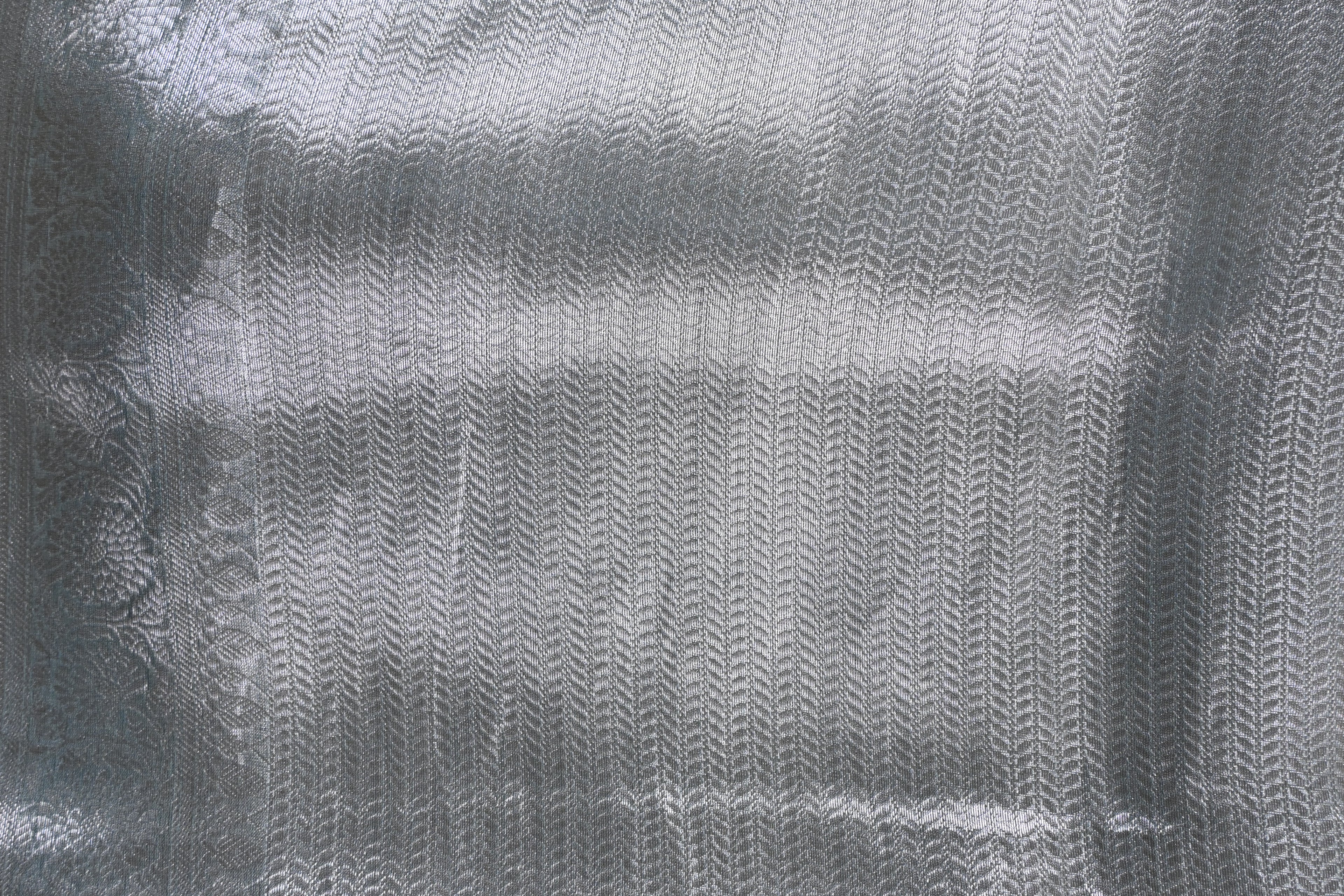 Baby Sky Blue Pure Banarasi Molten Tissue Silk Saree