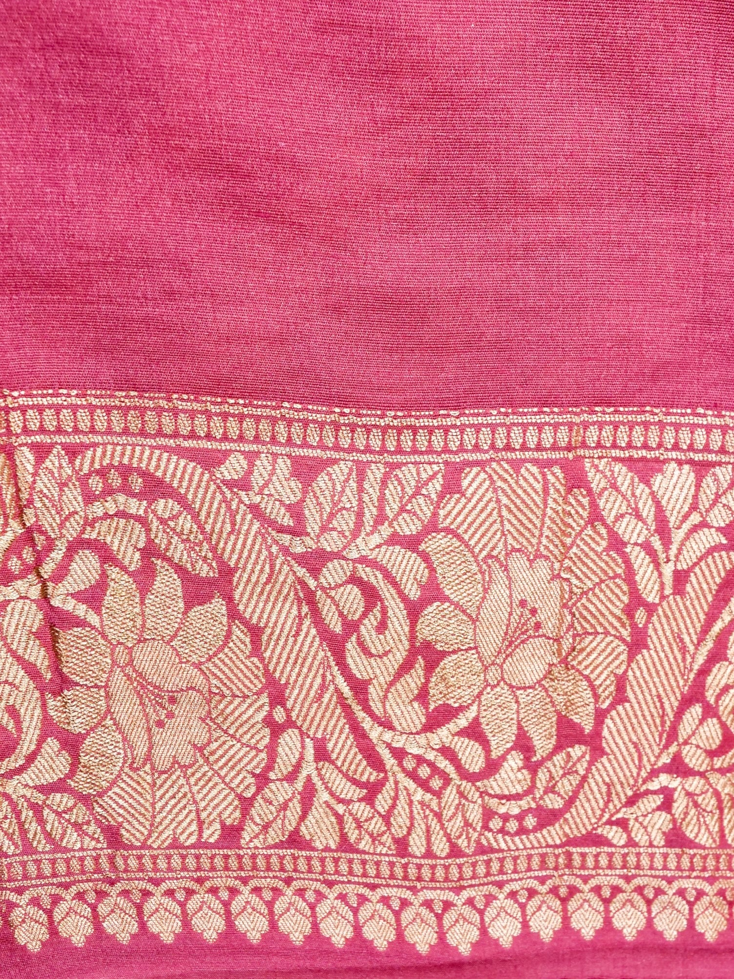 Handwoven Pink Banarasi Khaddi Silk Saree