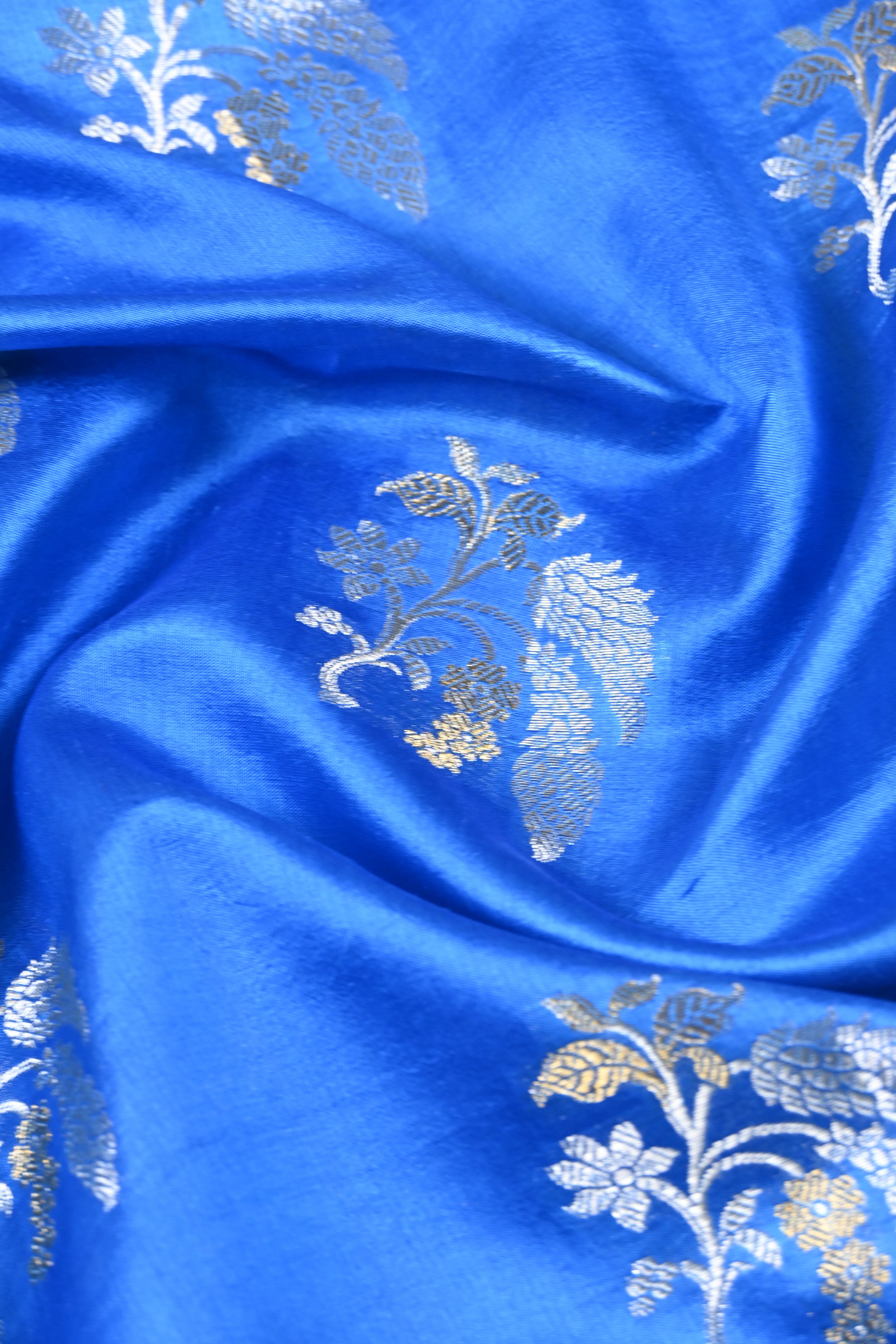 Blue Pure Banarasi Katan Silk Saree