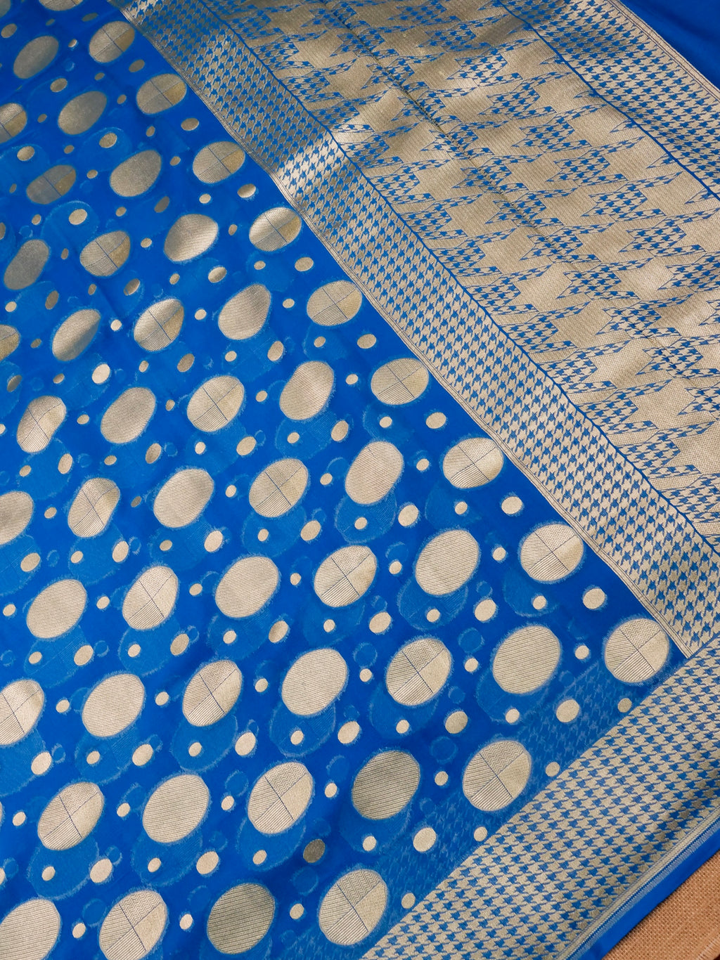 Handwoven Blue Banarasi Khaddi Silk Saree