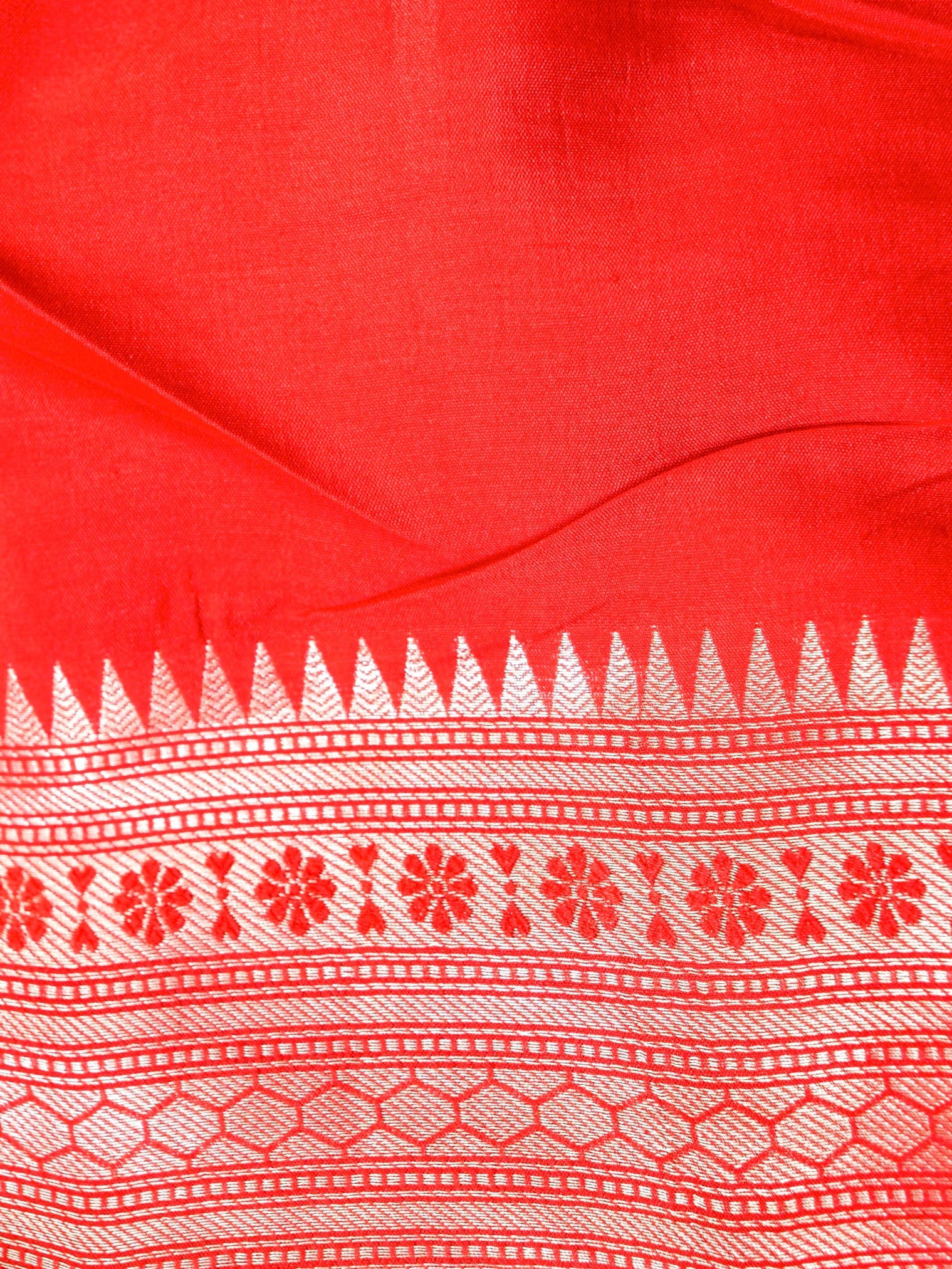 Handwoven Red Banarasi Katan Silk Saree