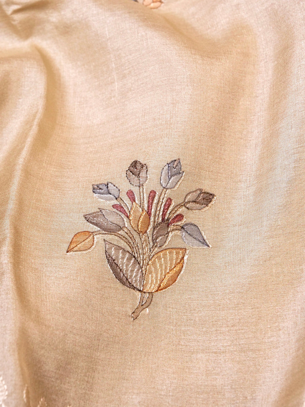 Handwoven Cream Banarasi Tussar Silk Saree