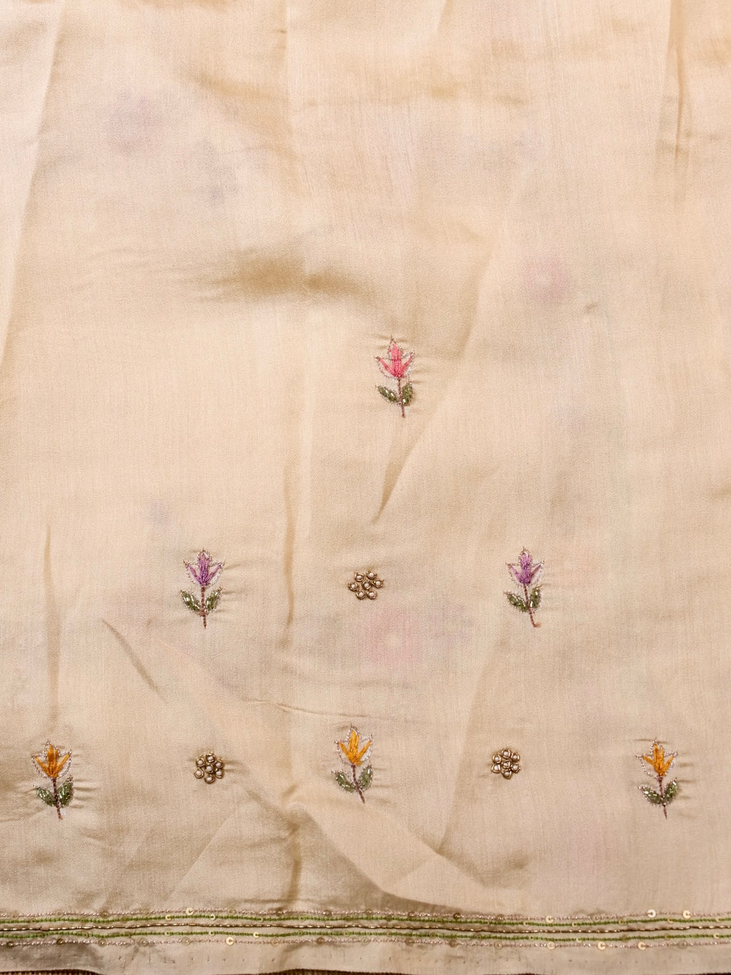 Handwoven Ivory Banarasi Organza Silk Saree