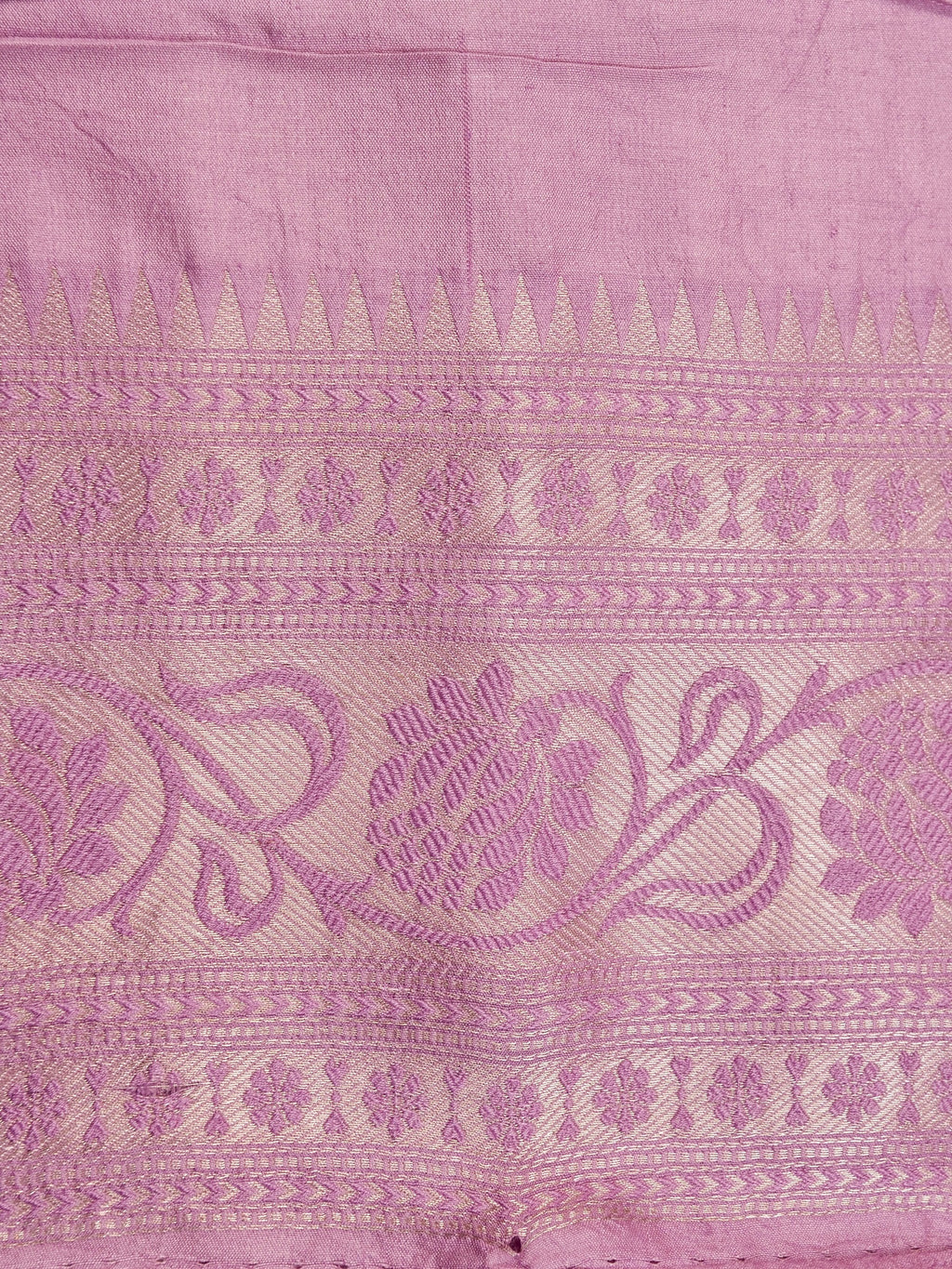 Handwoven Lavender Banarasi Katan Soft Tissue Silk Saree