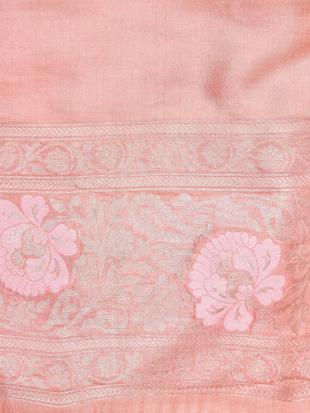 Handwoven Blush Pink Banarasi Katan Soft Tissue Silk Saree