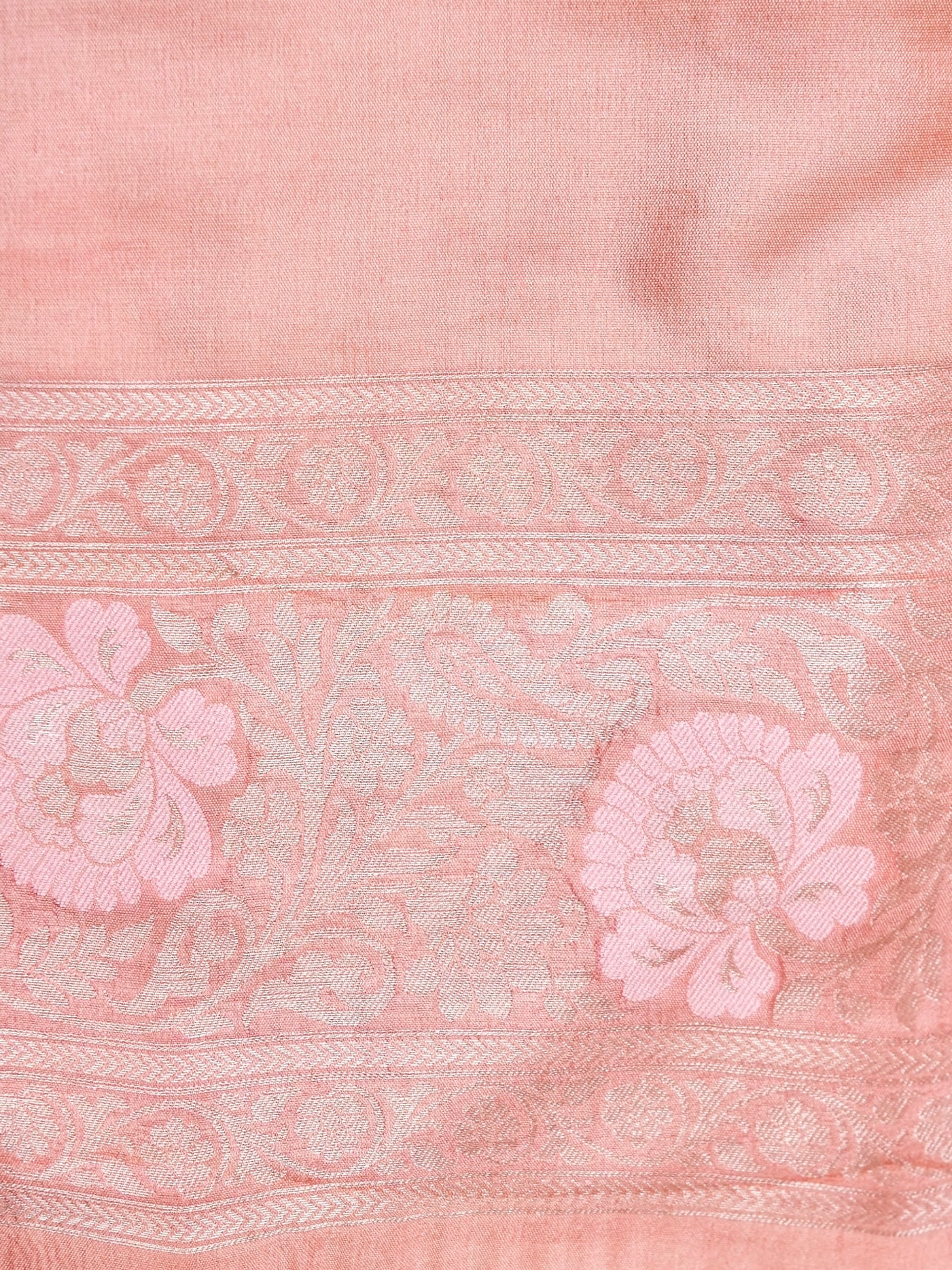 Handwoven Blush Pink Banarasi Katan Soft Tissue Silk Saree