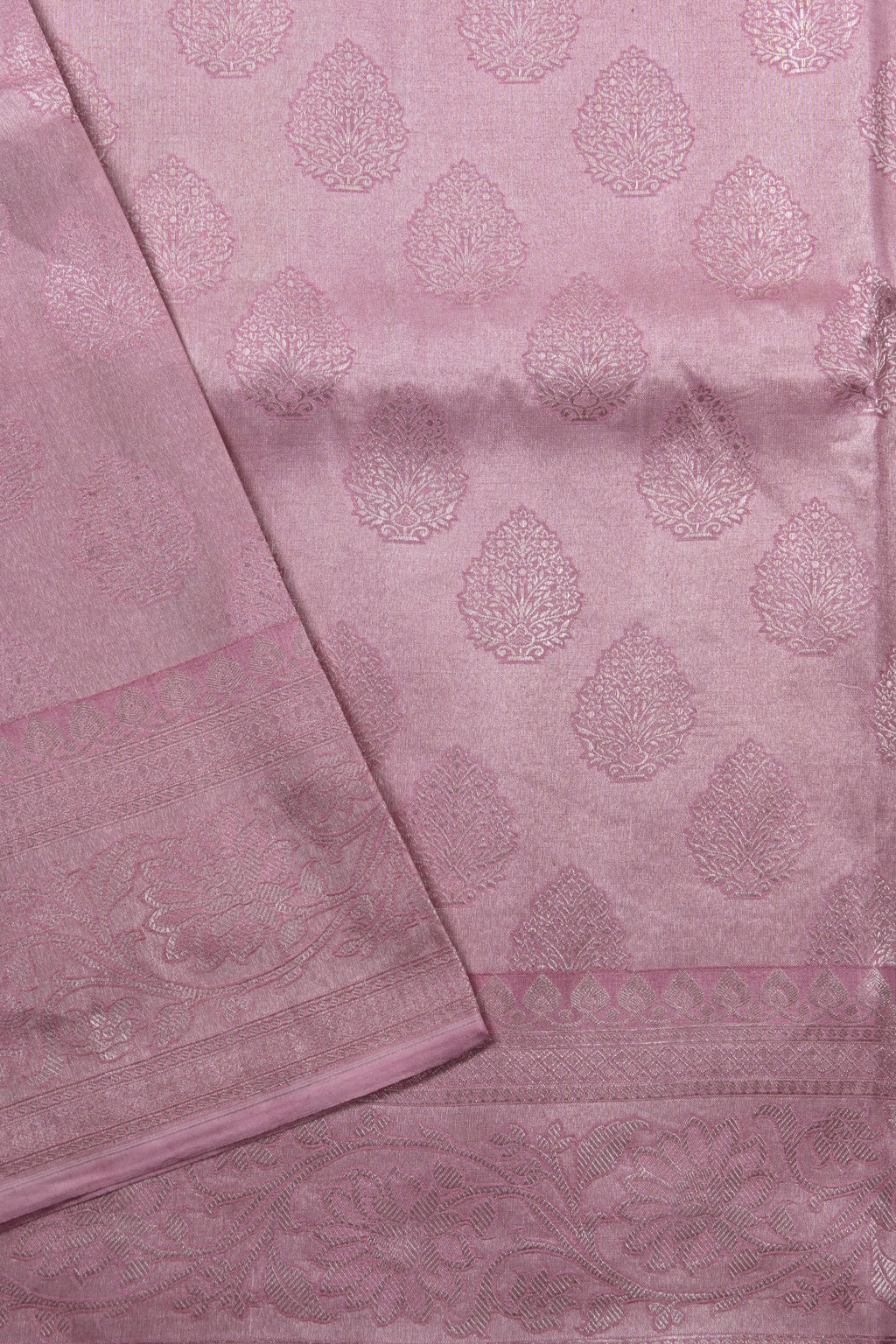 Pink Pure Banarasi Katan Tissue Silk Saree