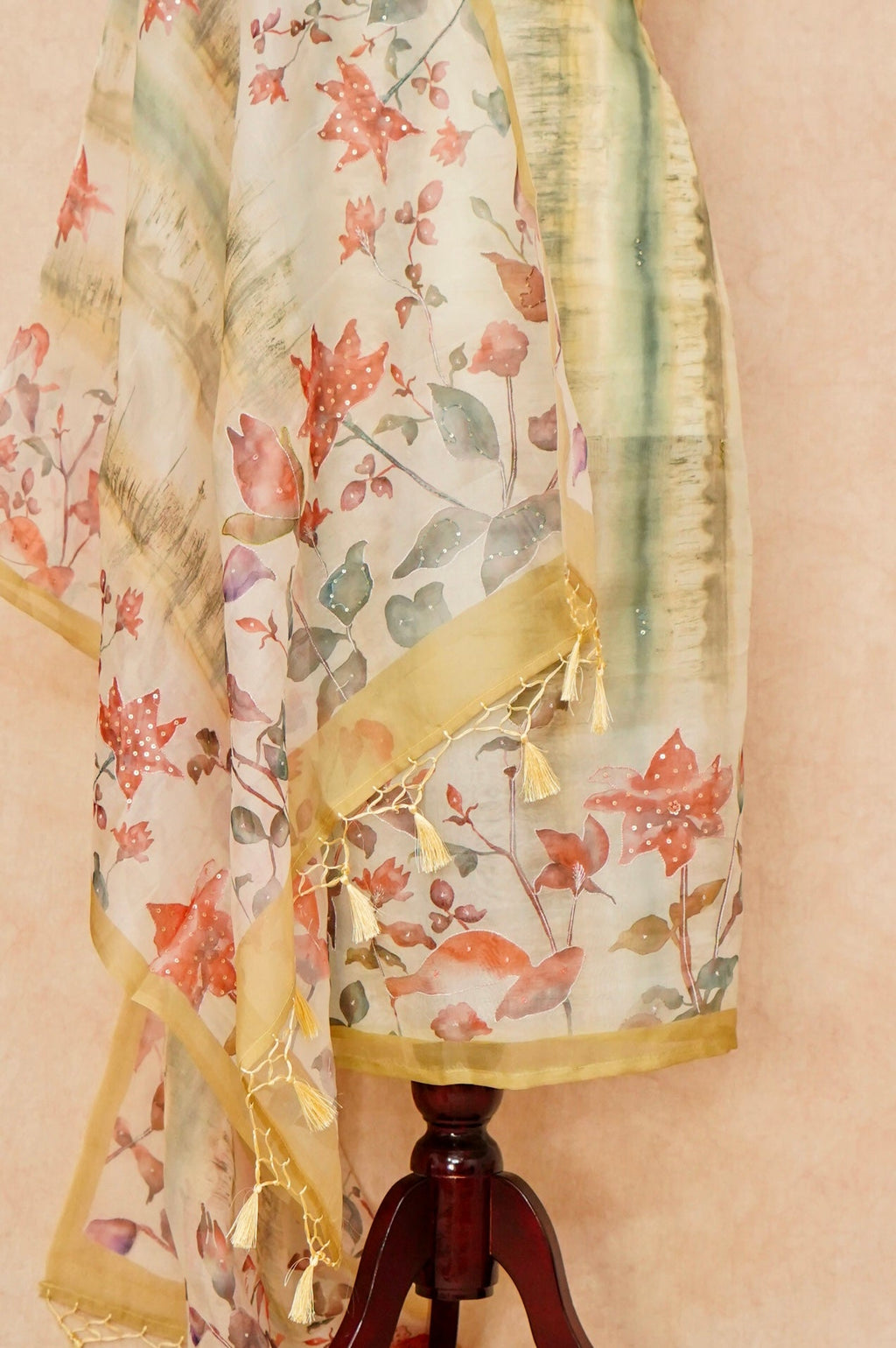Handwoven Pastel Yellow Banarasi Organza Silk Suit