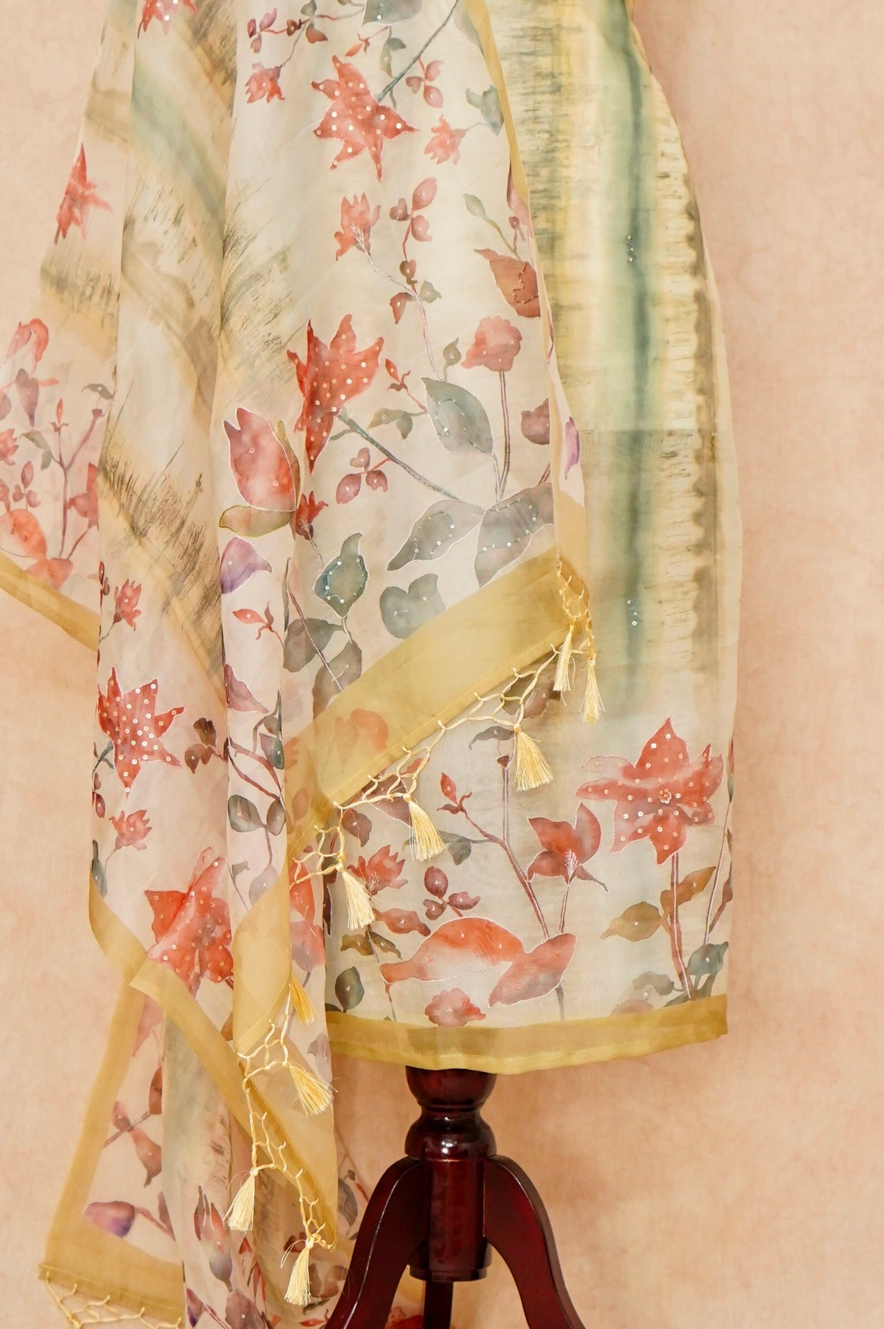 Handwoven Pastel Yellow Banarasi Organza Silk Suit