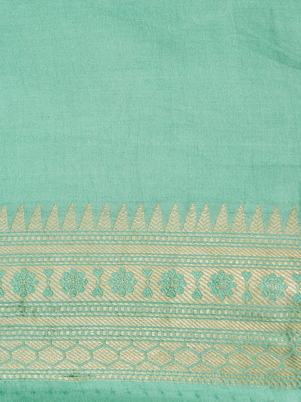 Handwoven Sea Green Banarasi Katan Soft Tissue Silk Saree
