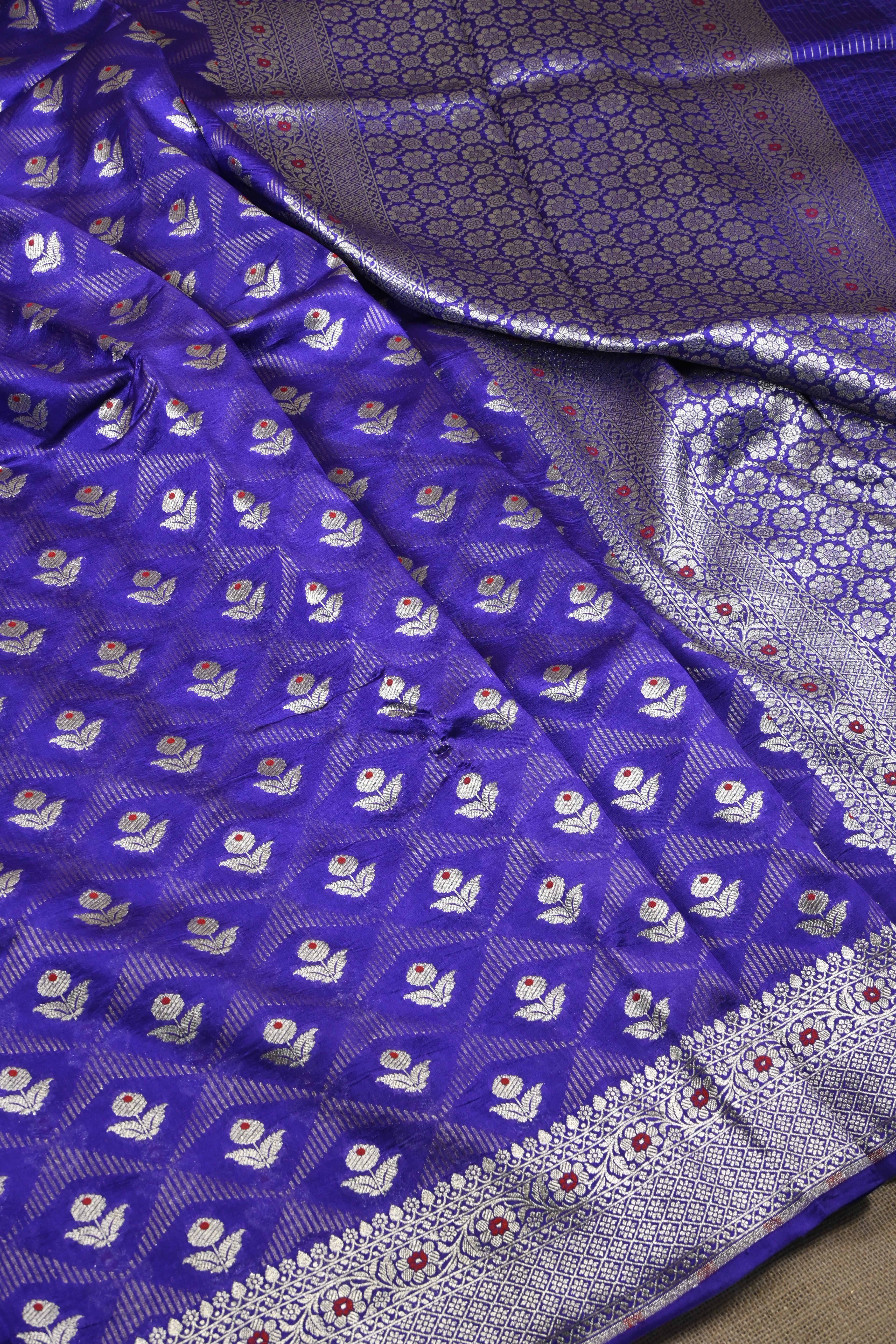 Purple Pure Banarasi Katan Silk Saree