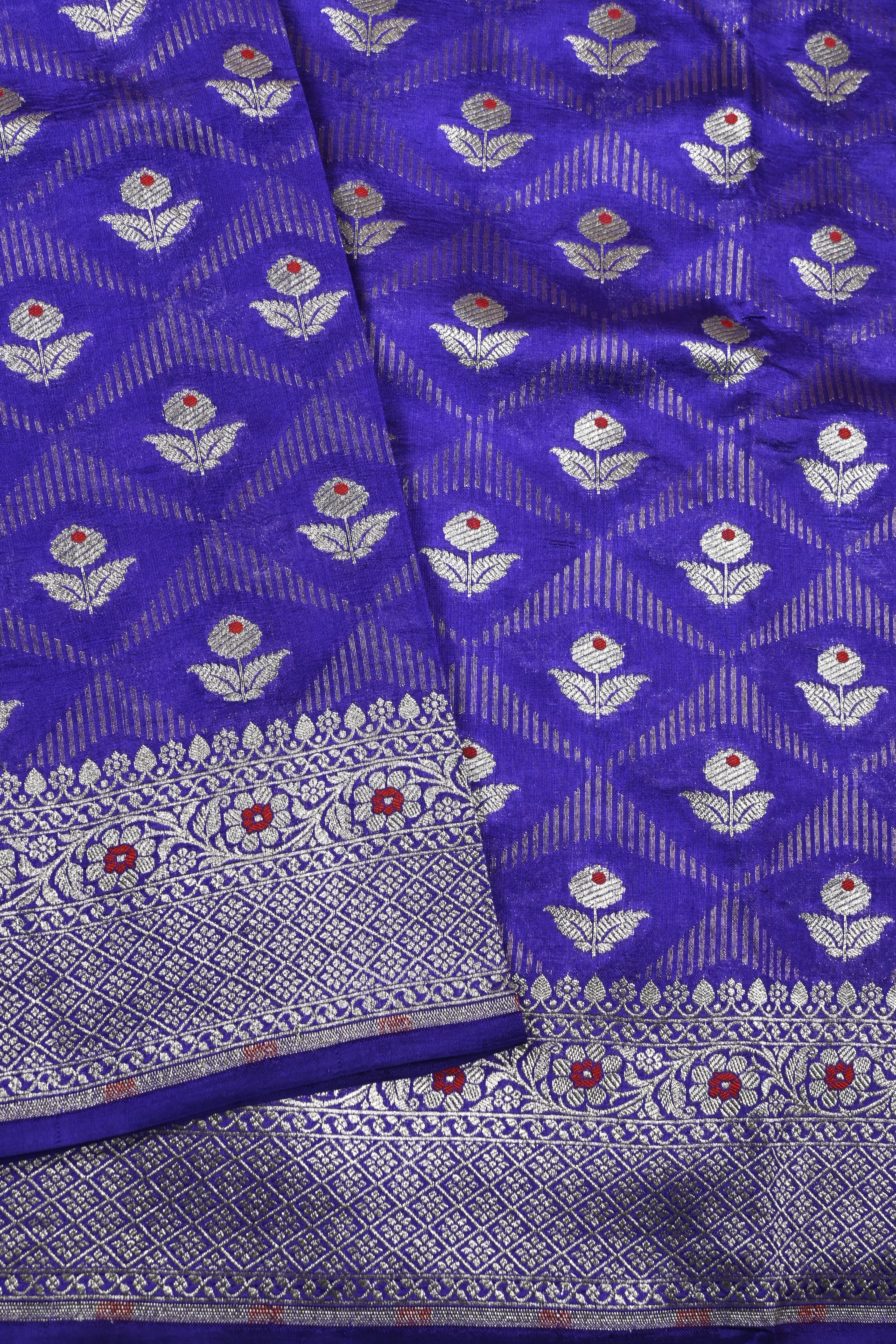 Purple Pure Banarasi Katan Silk Saree
