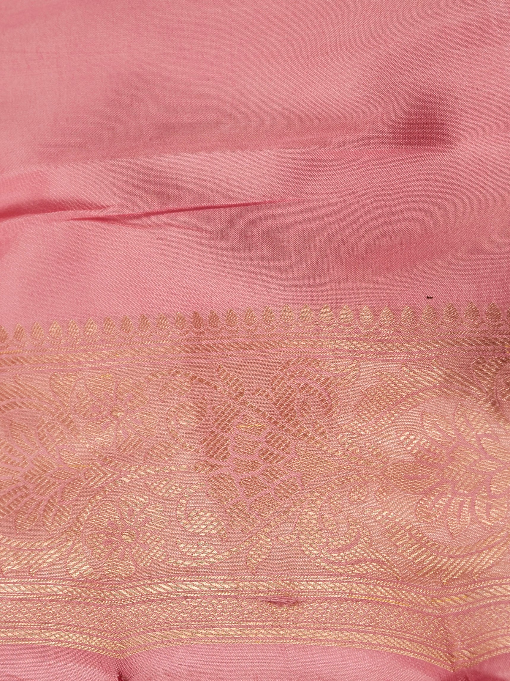 Handwoven Pastel Pink Banarasi Katan Soft Tissue Silk Saree