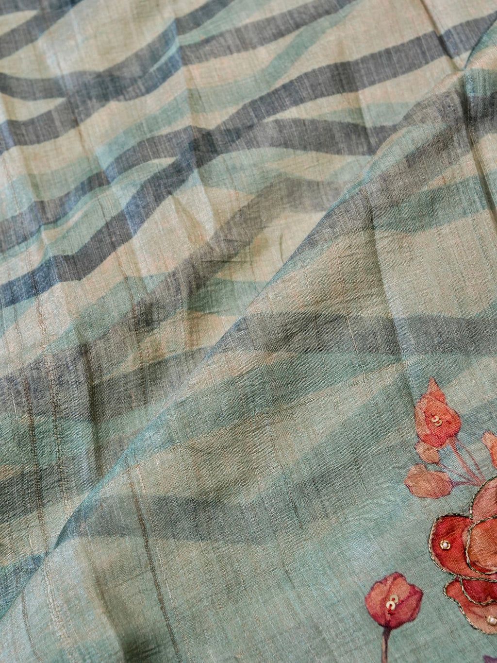 Handwoven Sea Green Banarasi Organza Silk Saree