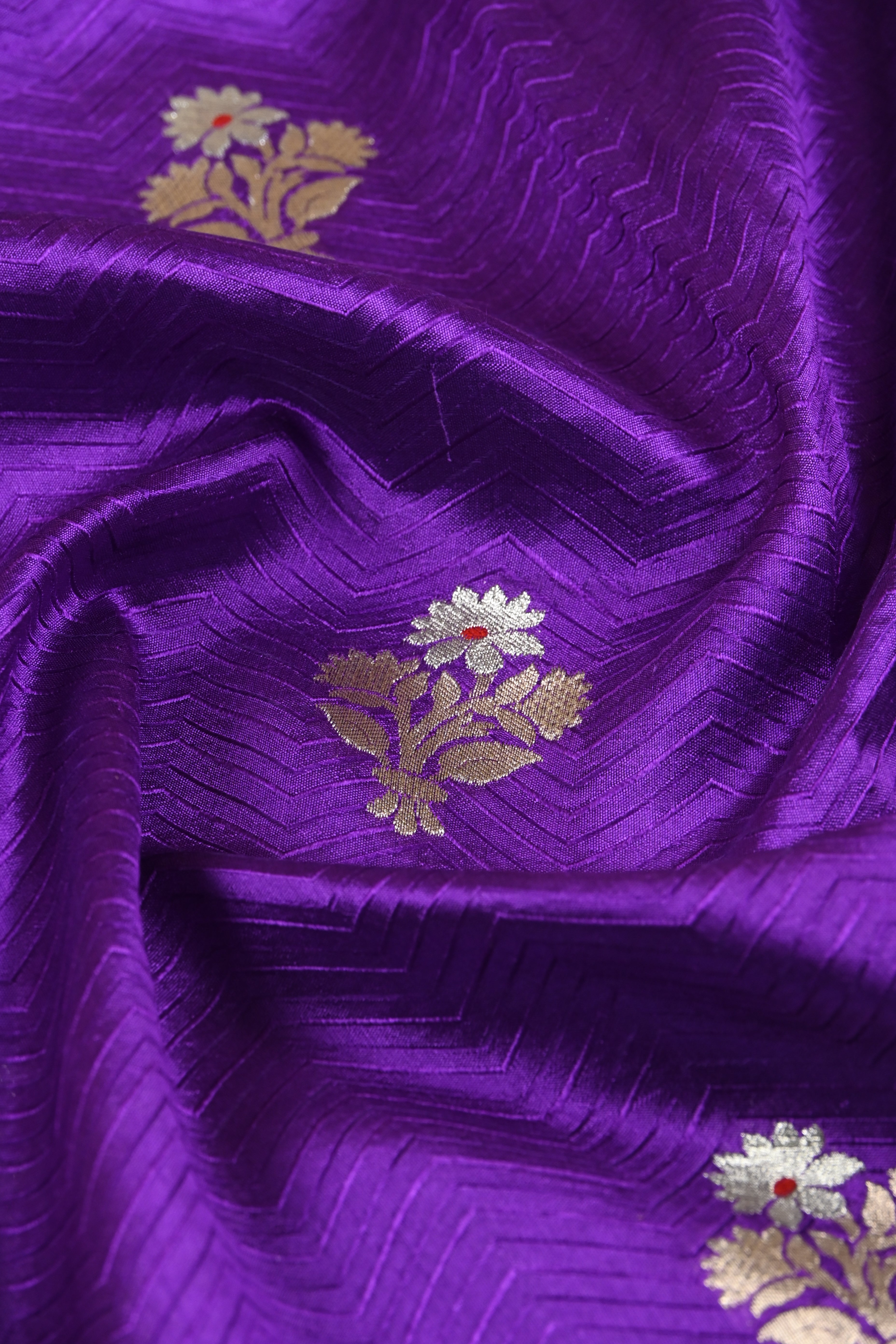 Purple Pure Banarasi Katan Silk Saree