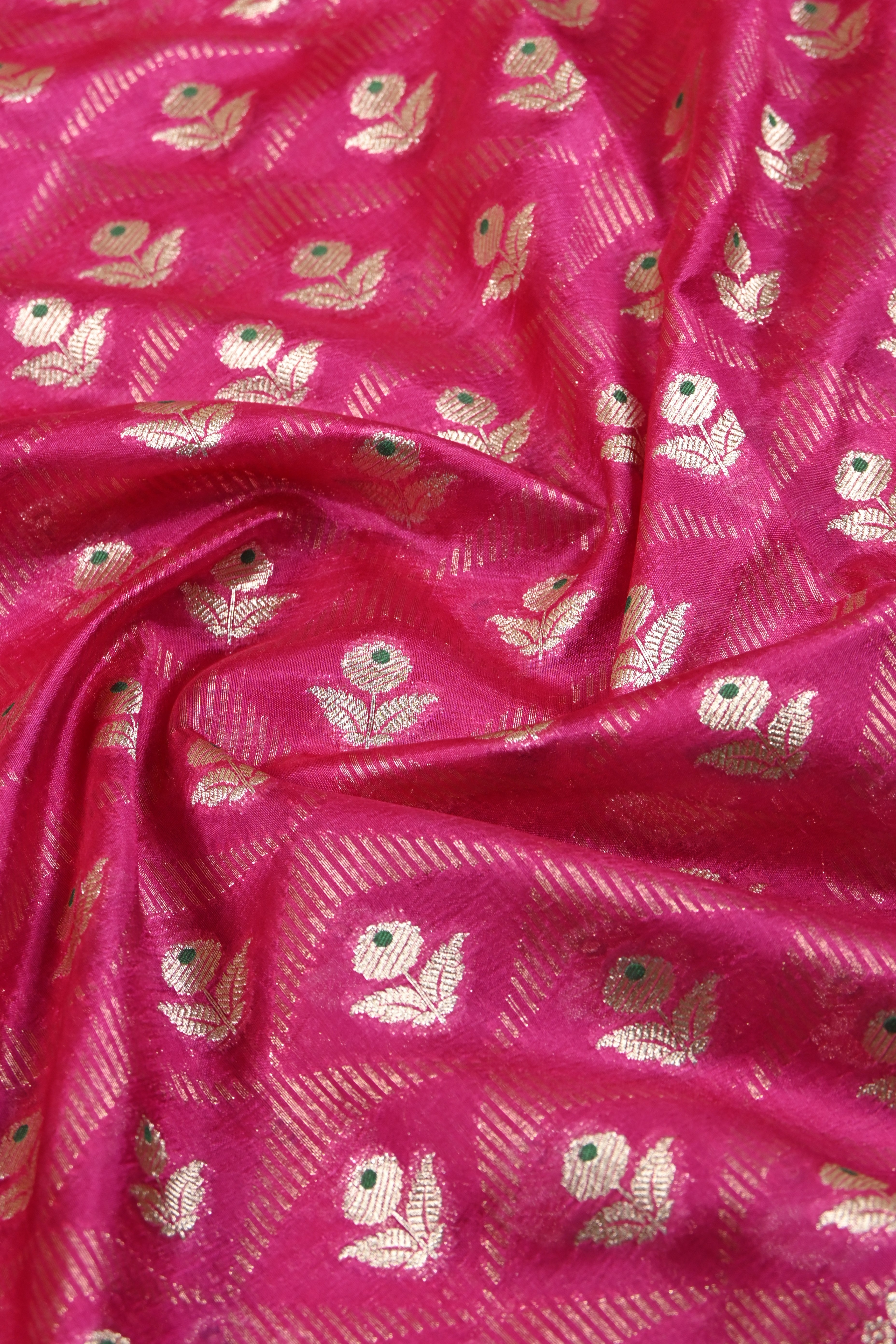Hot Pink Pure Banarasi Katan Silk Saree