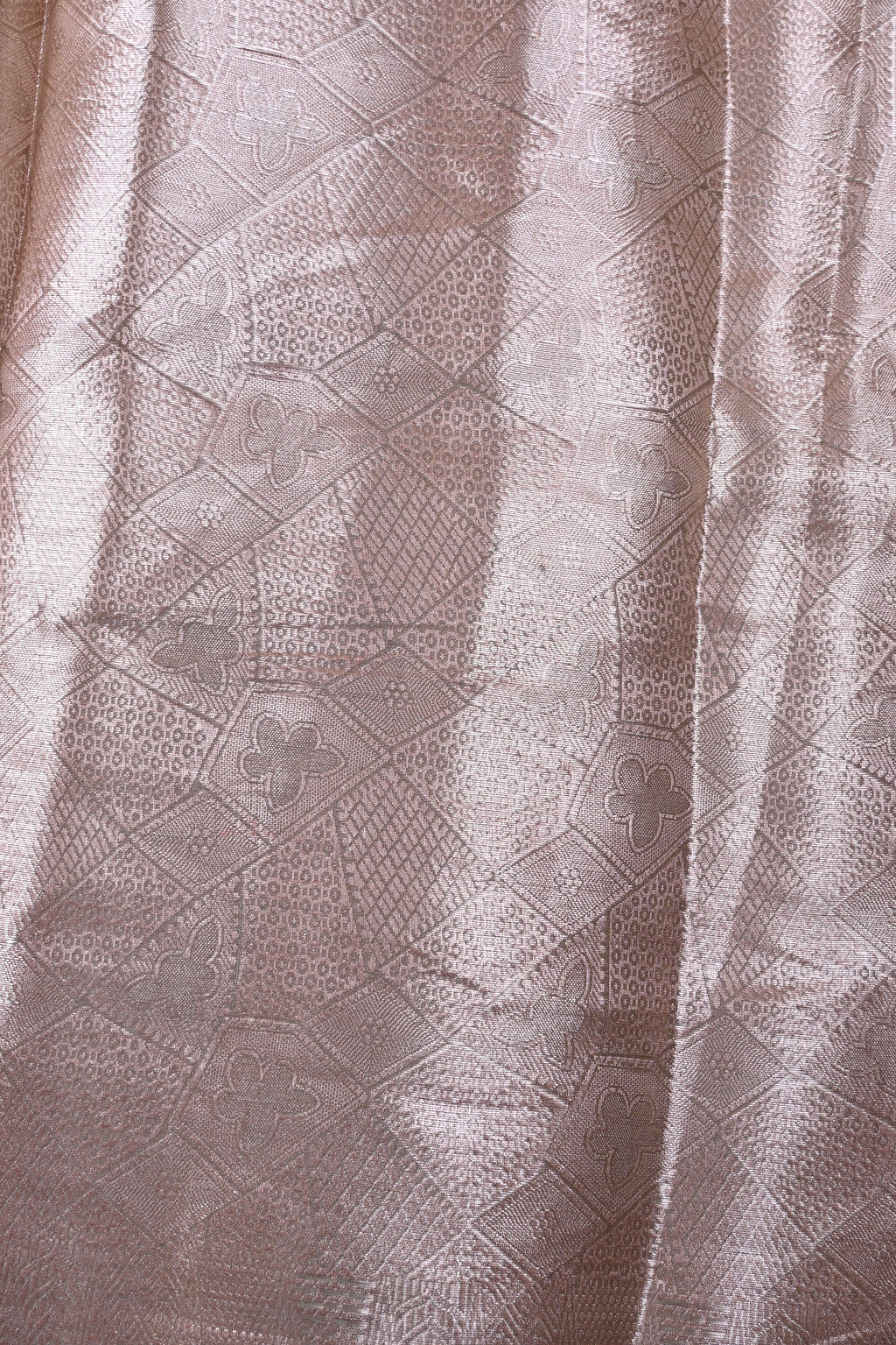 Baby Peach Pure Banarasi Molten Tissue Silk Saree