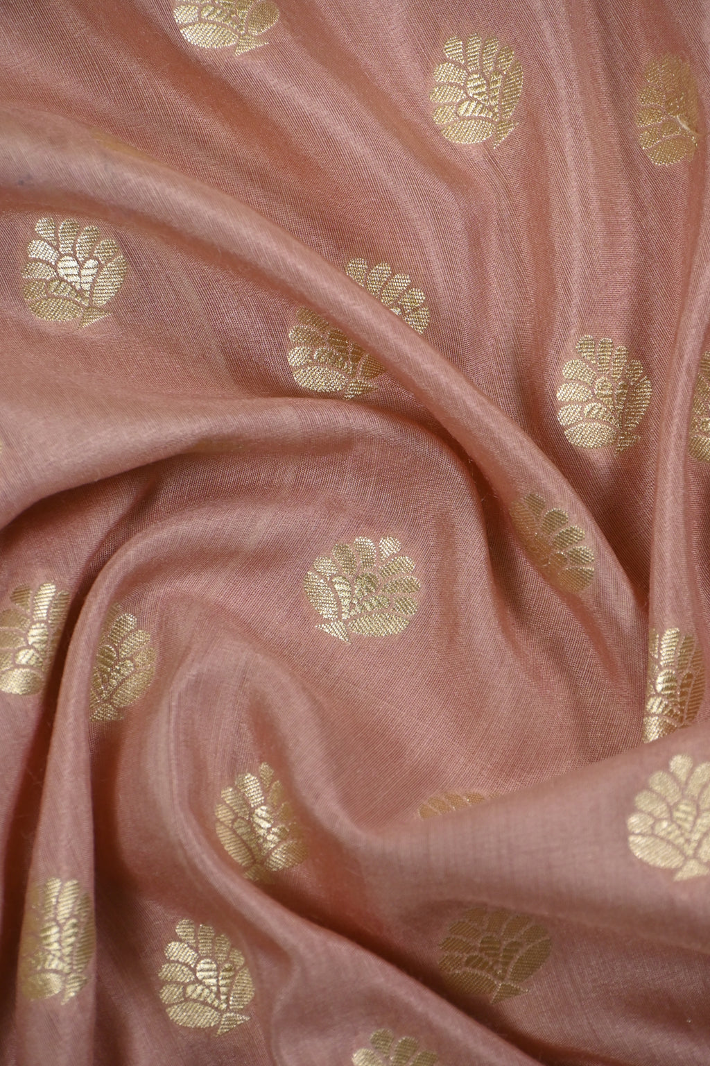 Dusty Pink Pure Moonga Silk Banarasi Saree