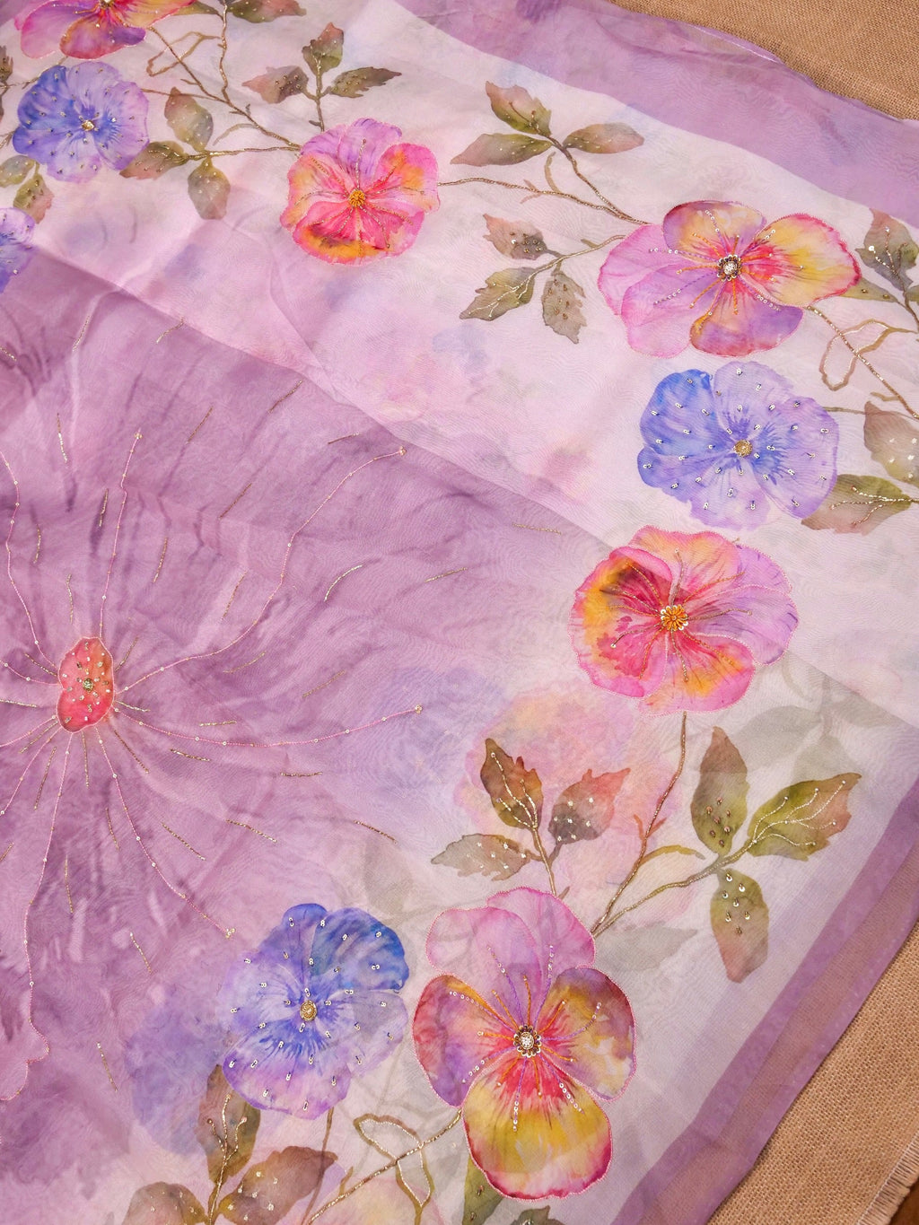 Handwoven Onion Pink Banarasi Organza Silk Saree