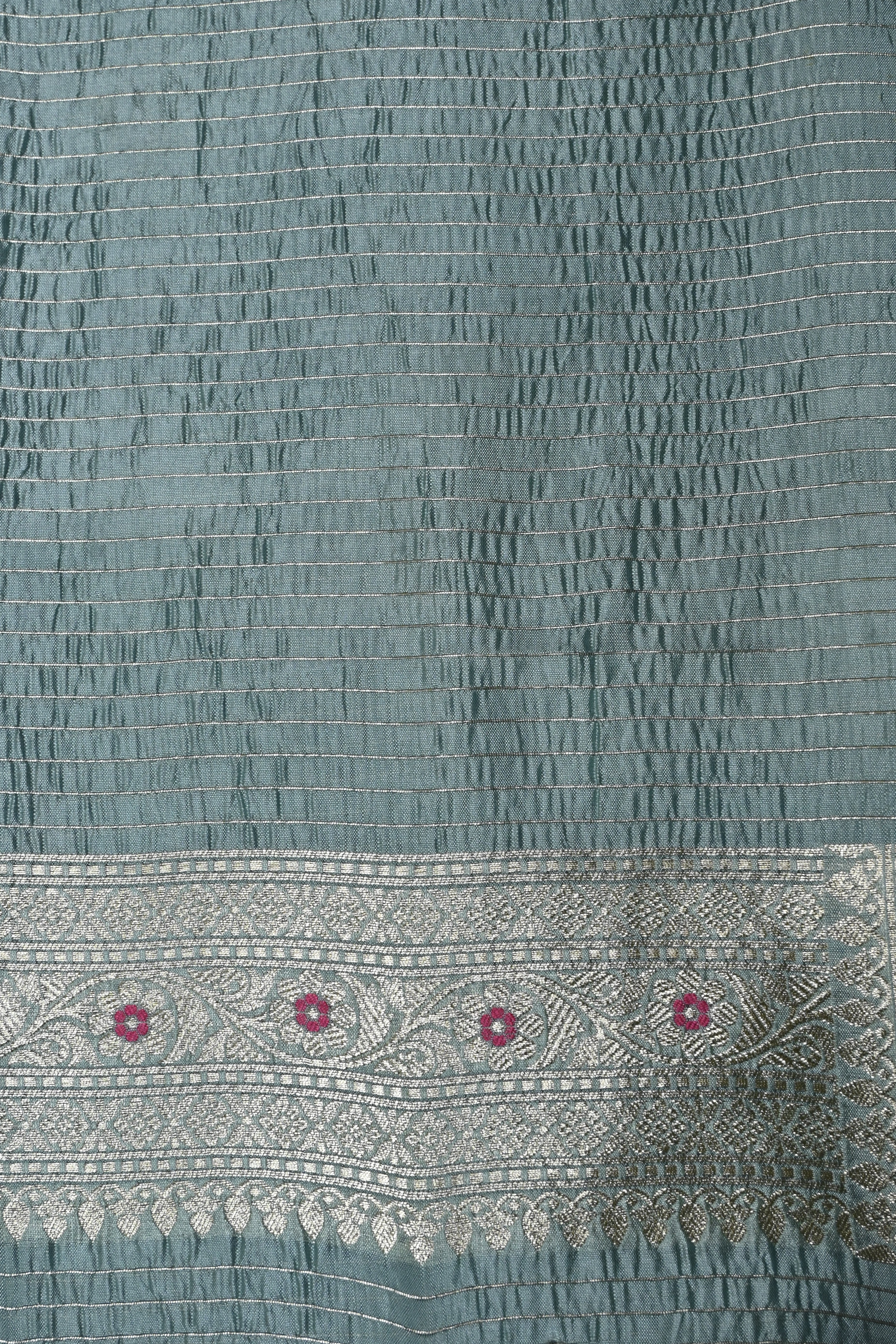 Dusty Blue Pure Banarasi Katan Silk Saree