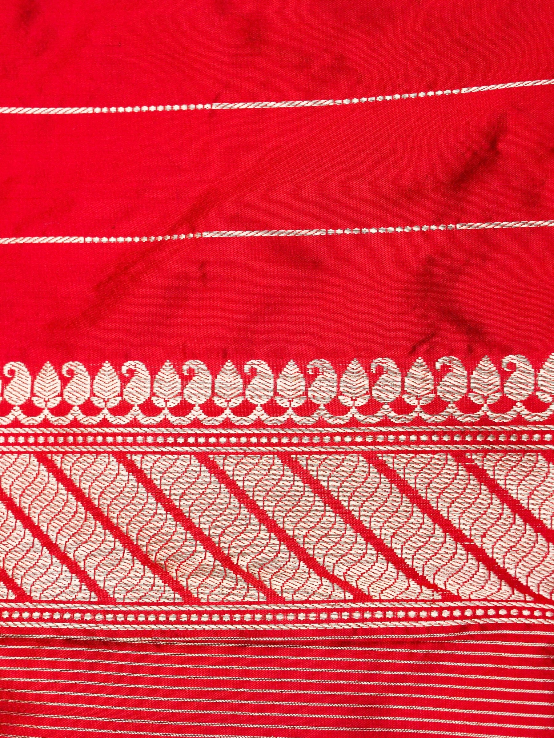 Handwoven Red Banarasi Katan Silk Saree