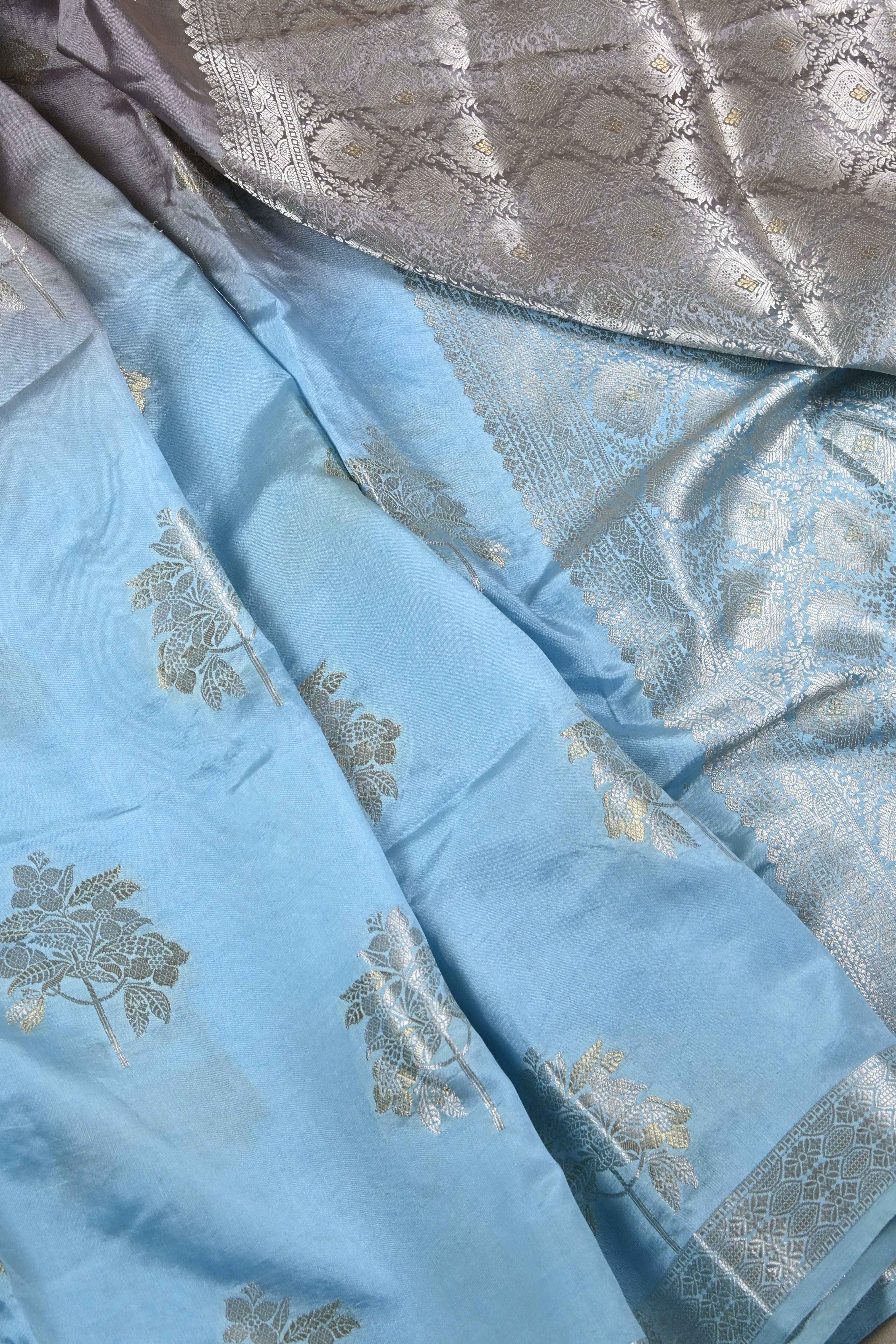 Dual Tone Pure Banarasi Katan Silk Saree