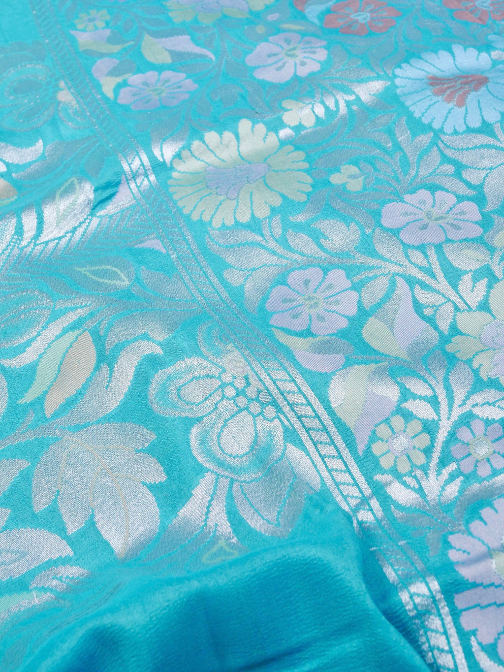 Handwoven Blue Banarasi Tussar Silk Saree