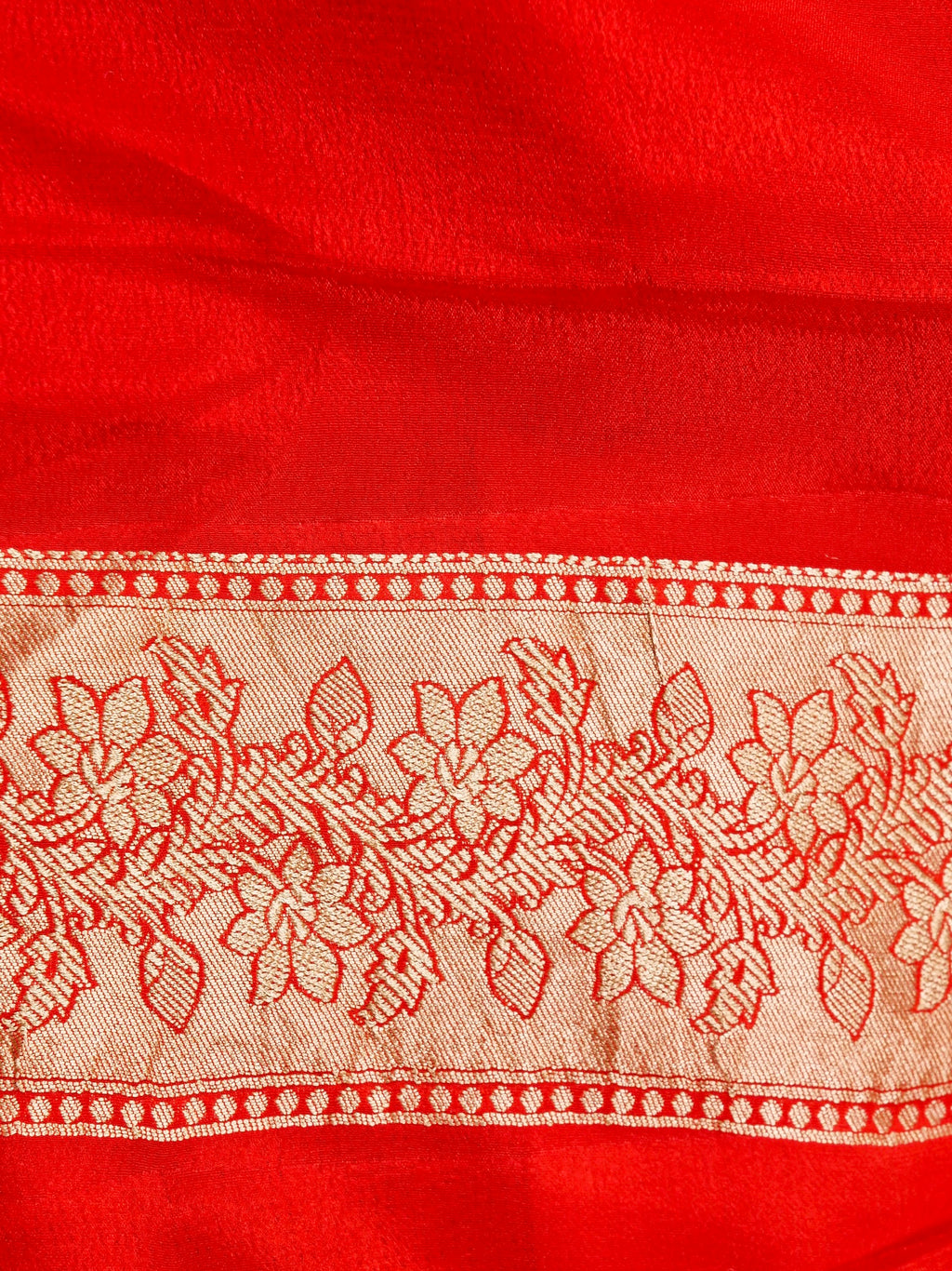 Handwoven Red Banarasi Khaddi Silk Saree