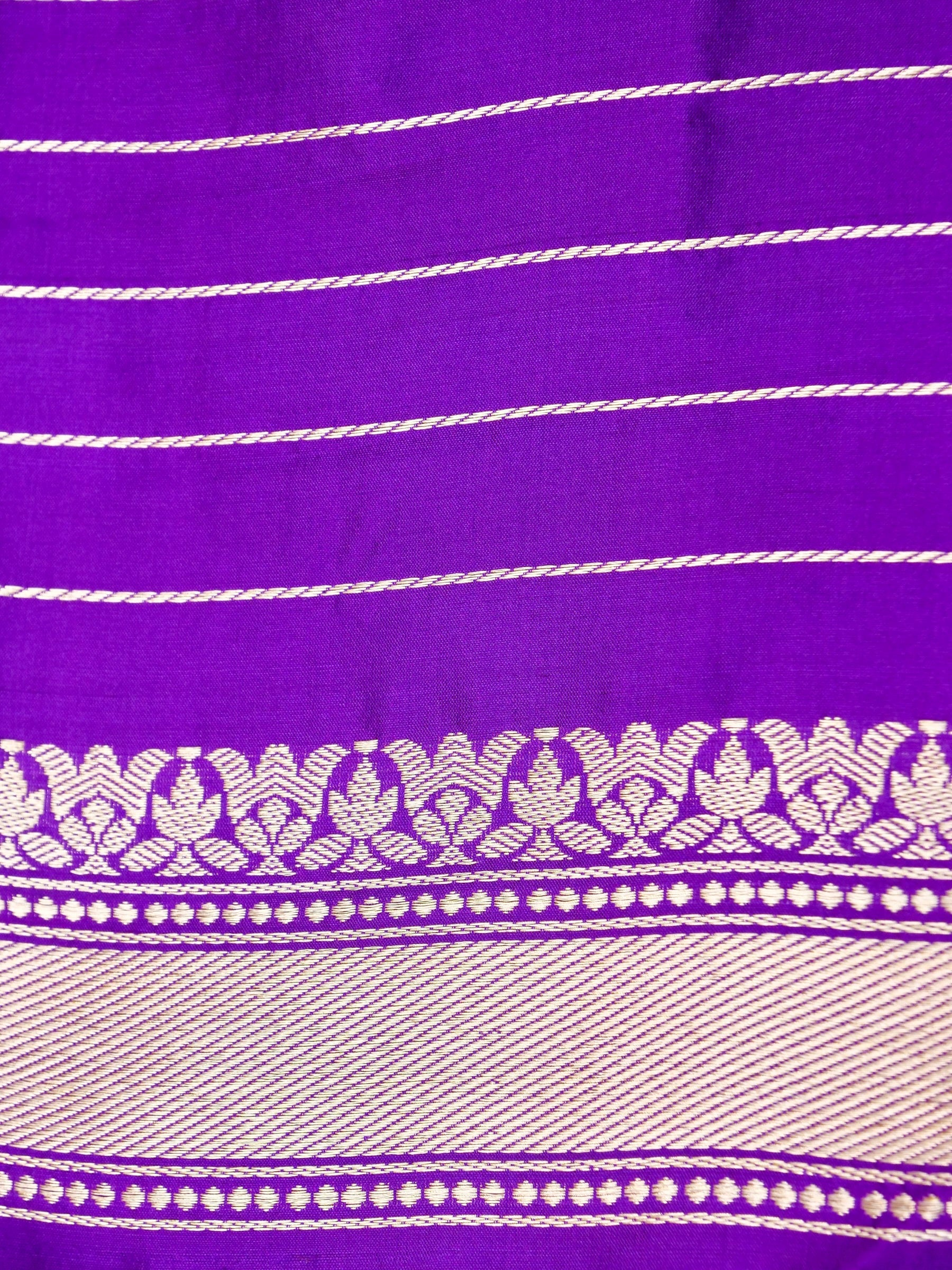 Handwoven Purple Banarasi Katan Silk Saree