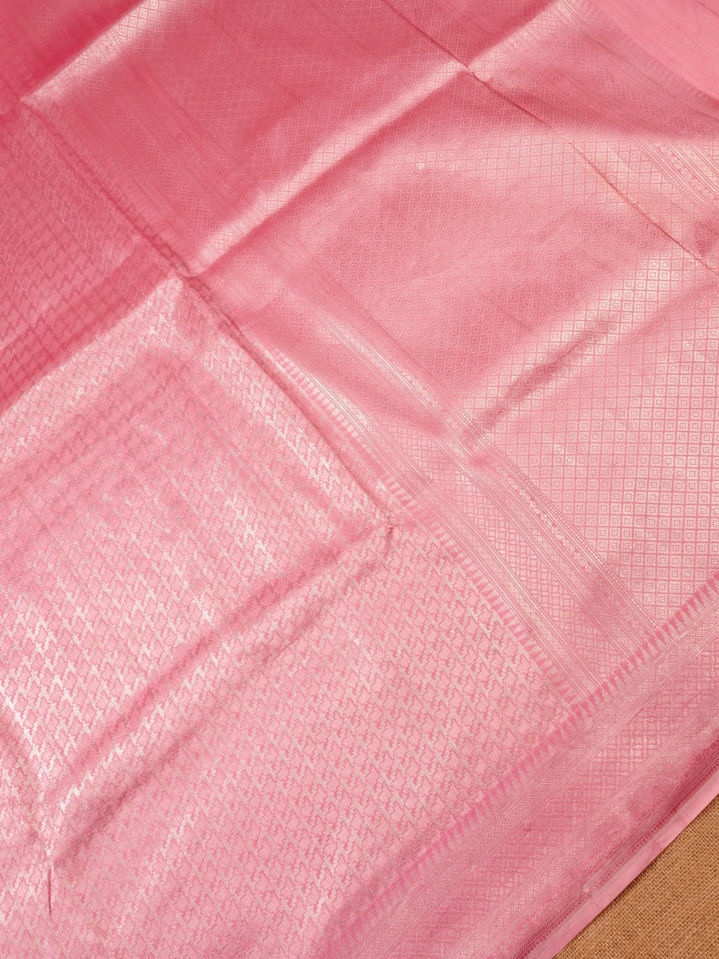 Handwoven Pastel Pink Banarasi Katan Soft Tissue Silk Saree