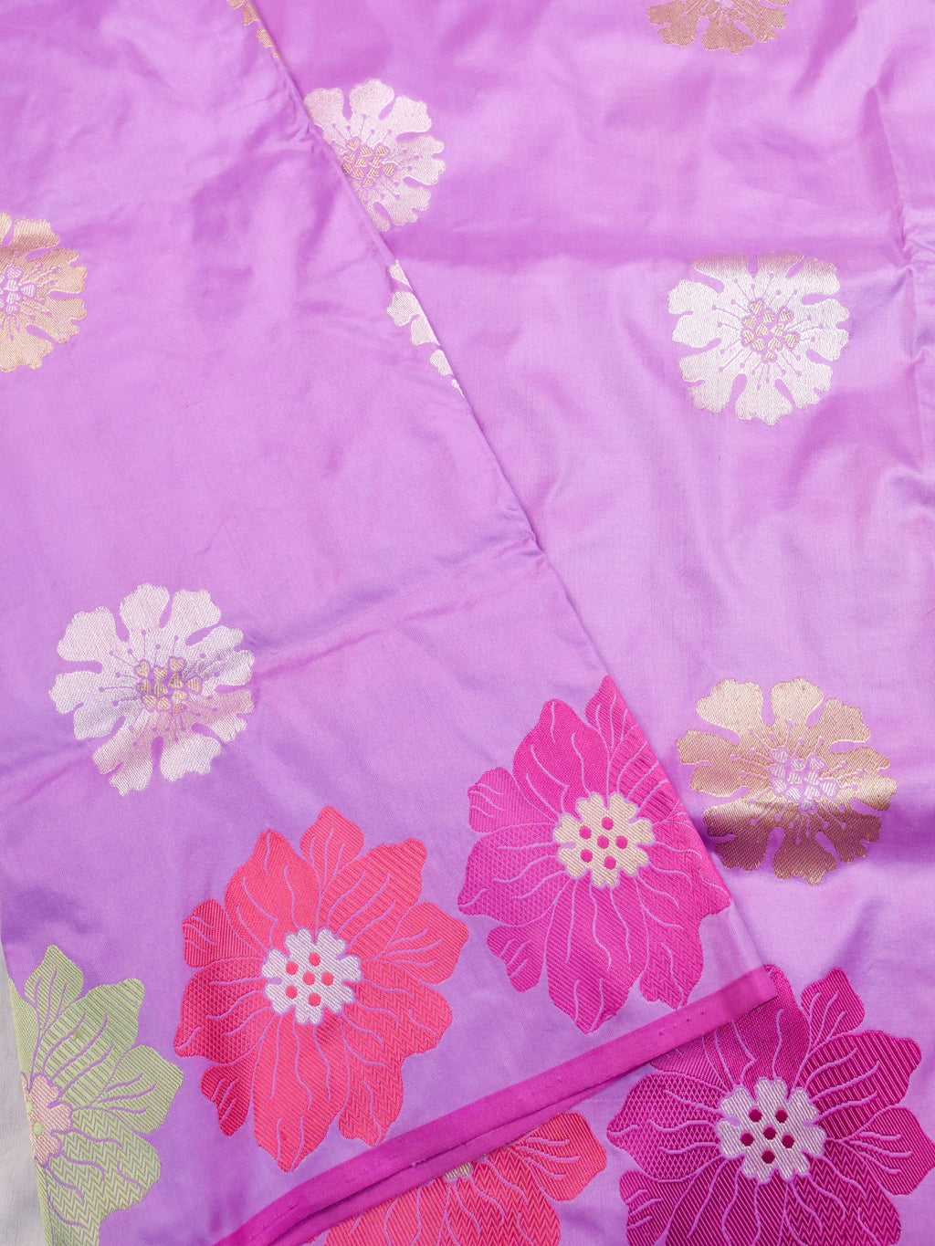 Handwoven Lavender Banarasi Katan Silk Saree