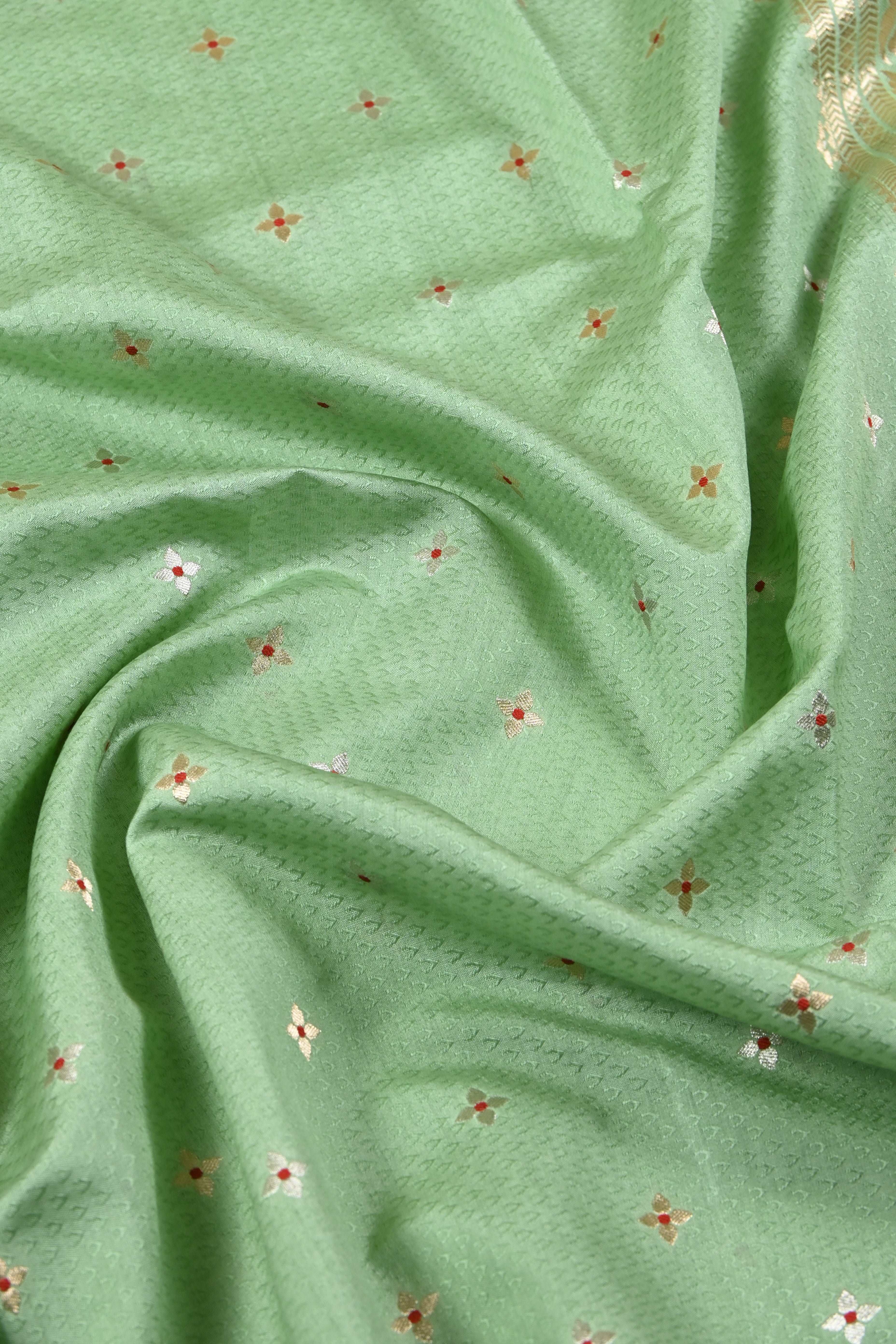 Pista Green Pure Banarasi Katan Silk Saree