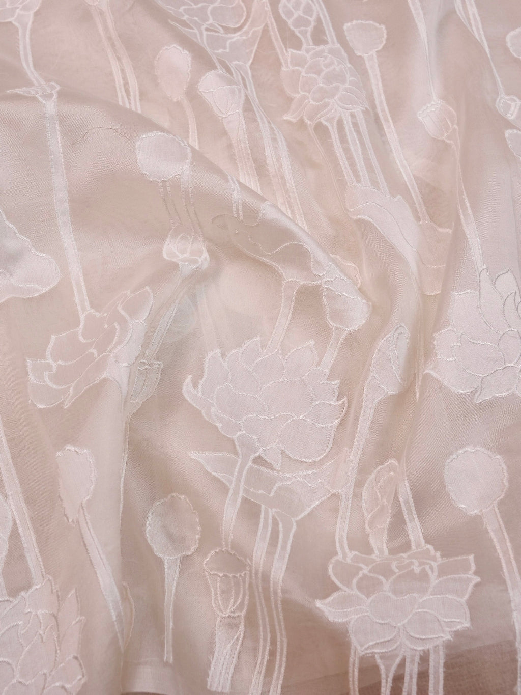 Handwoven White Banarasi Organza Silk Saree