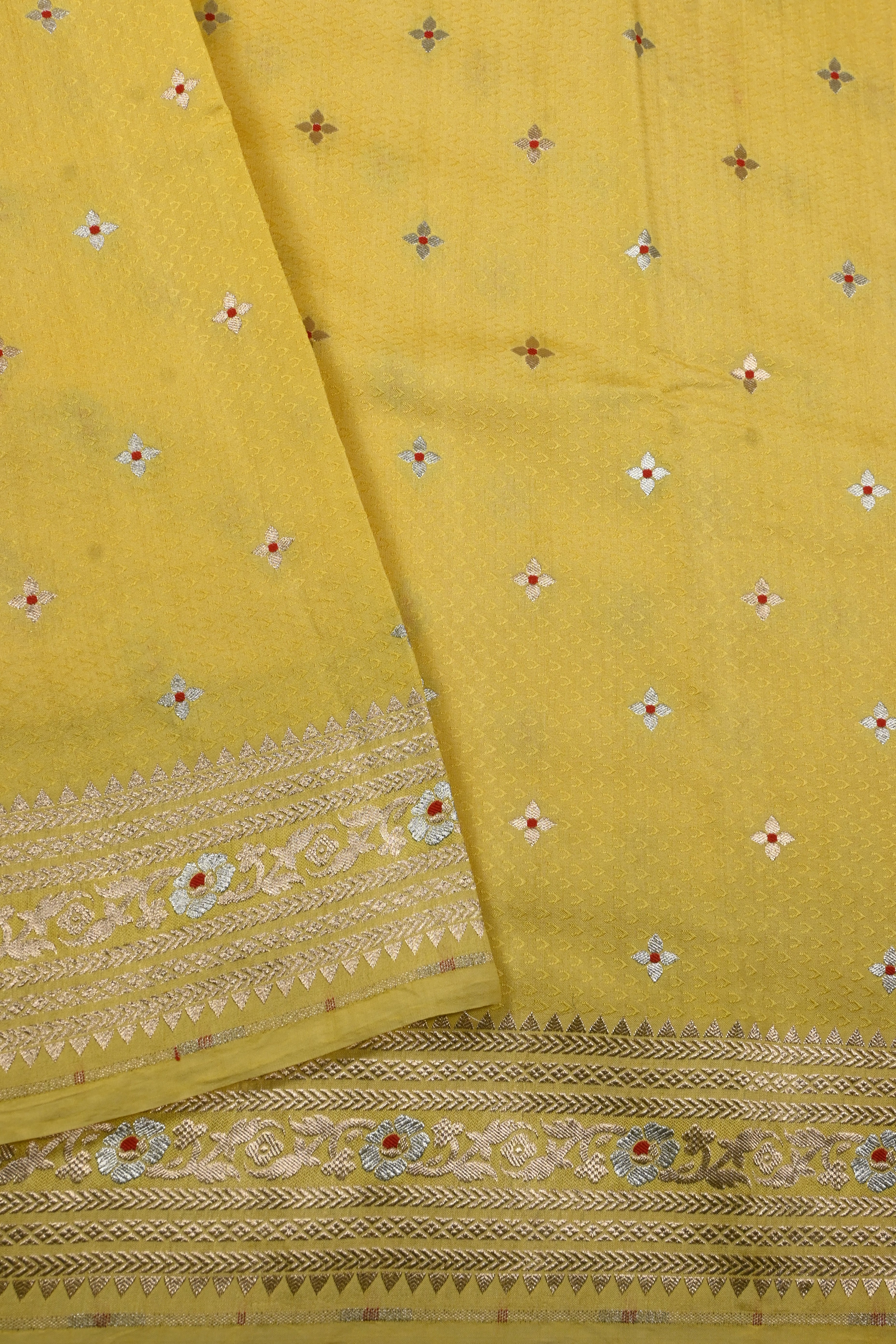 Yellow Pure Banarasi Katan Silk Saree