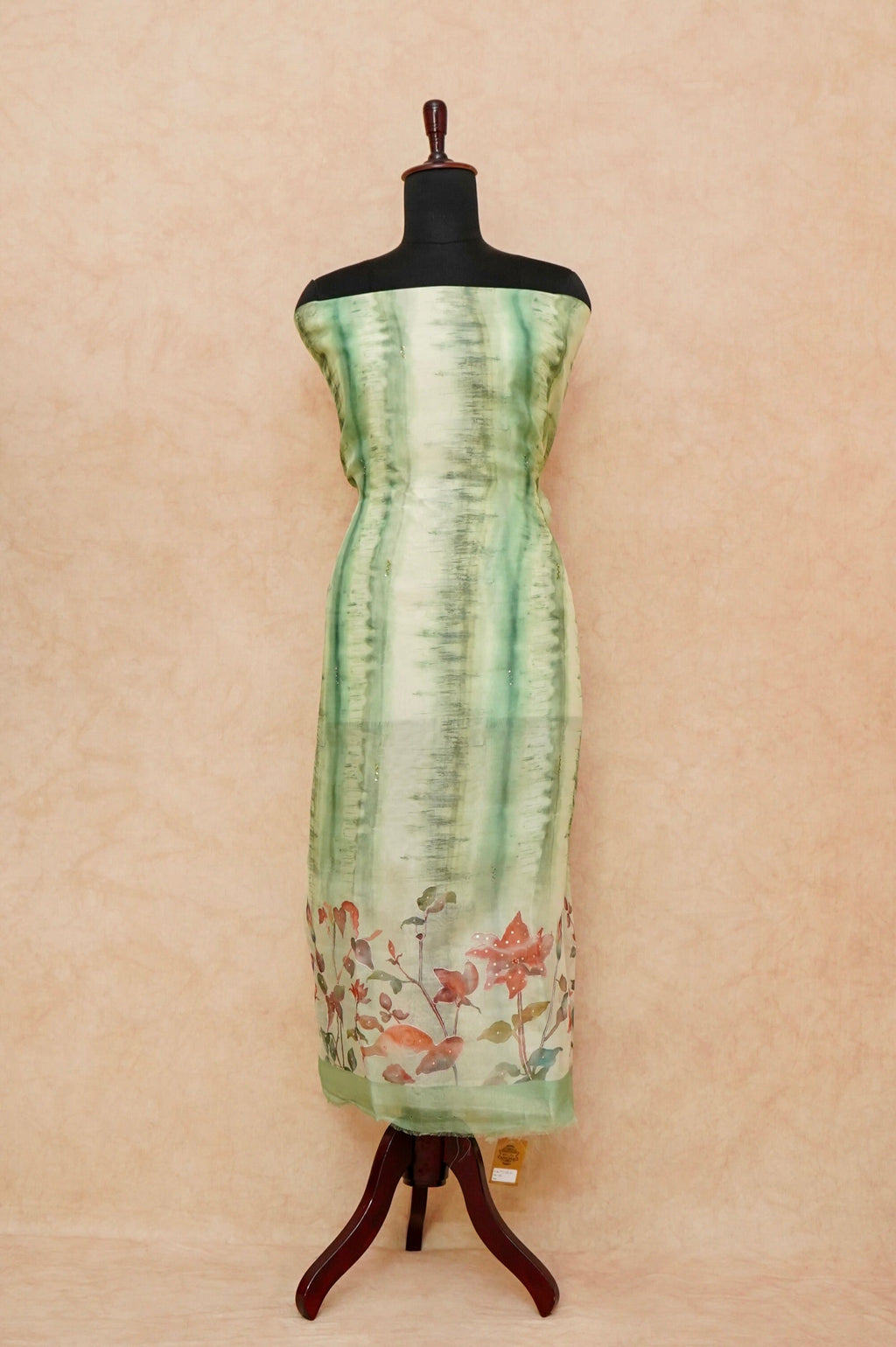 Handwoven Pastel Green Banarasi Organza Silk Suit