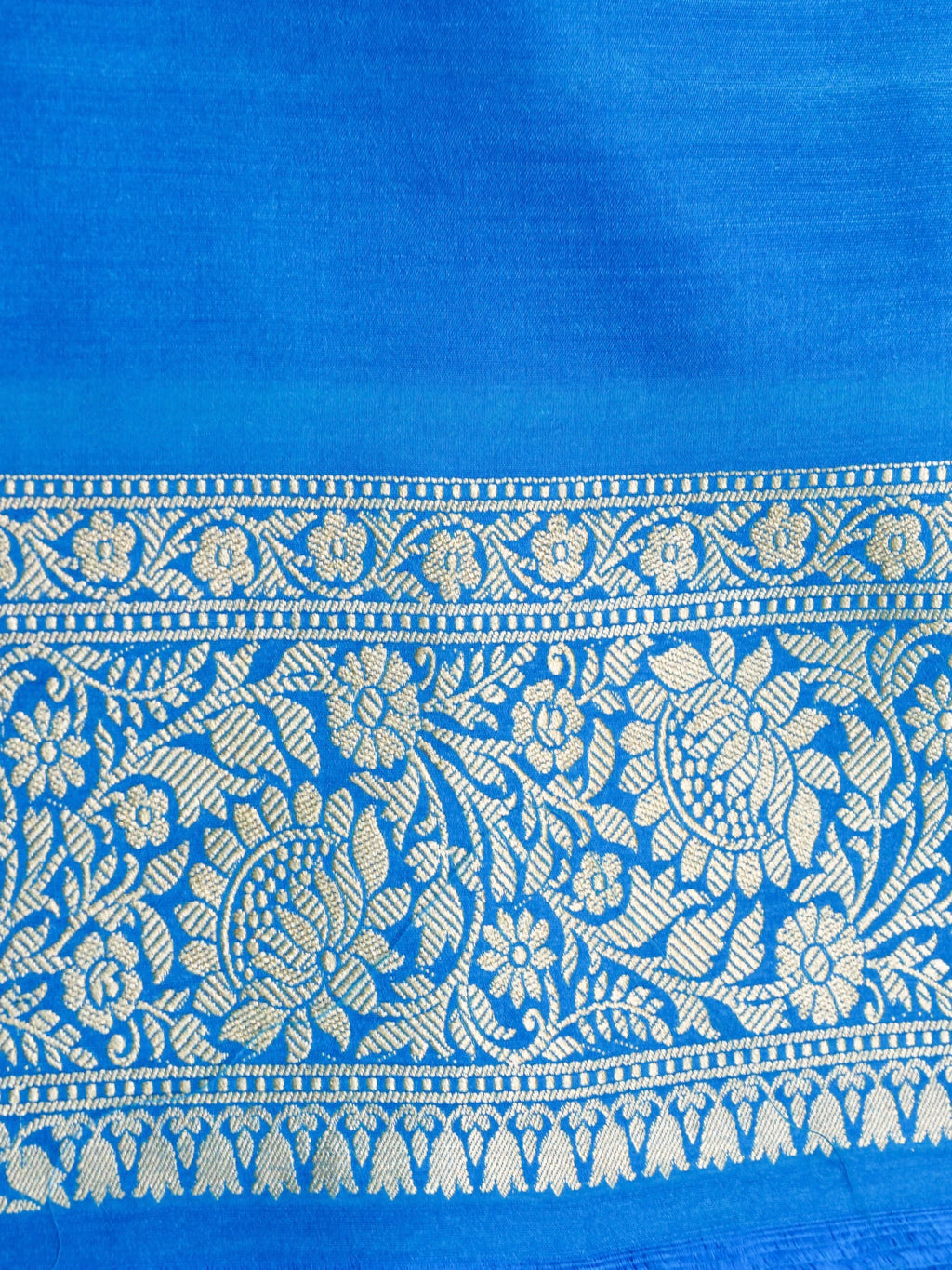 Handwoven Blue Banarasi Monga Silk Saree