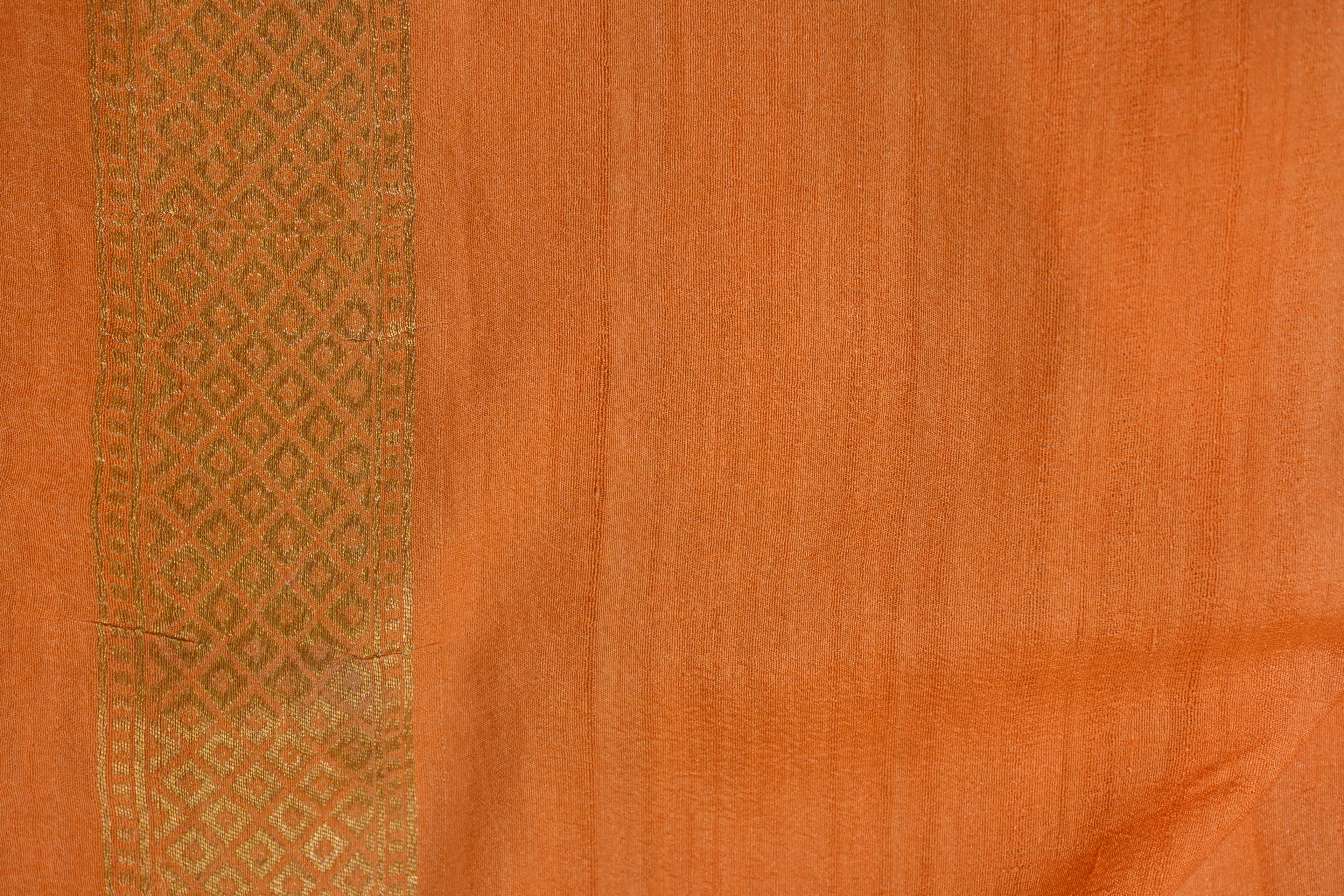 Burnt Orange Pure Banarasi Tussar Georgette Saree