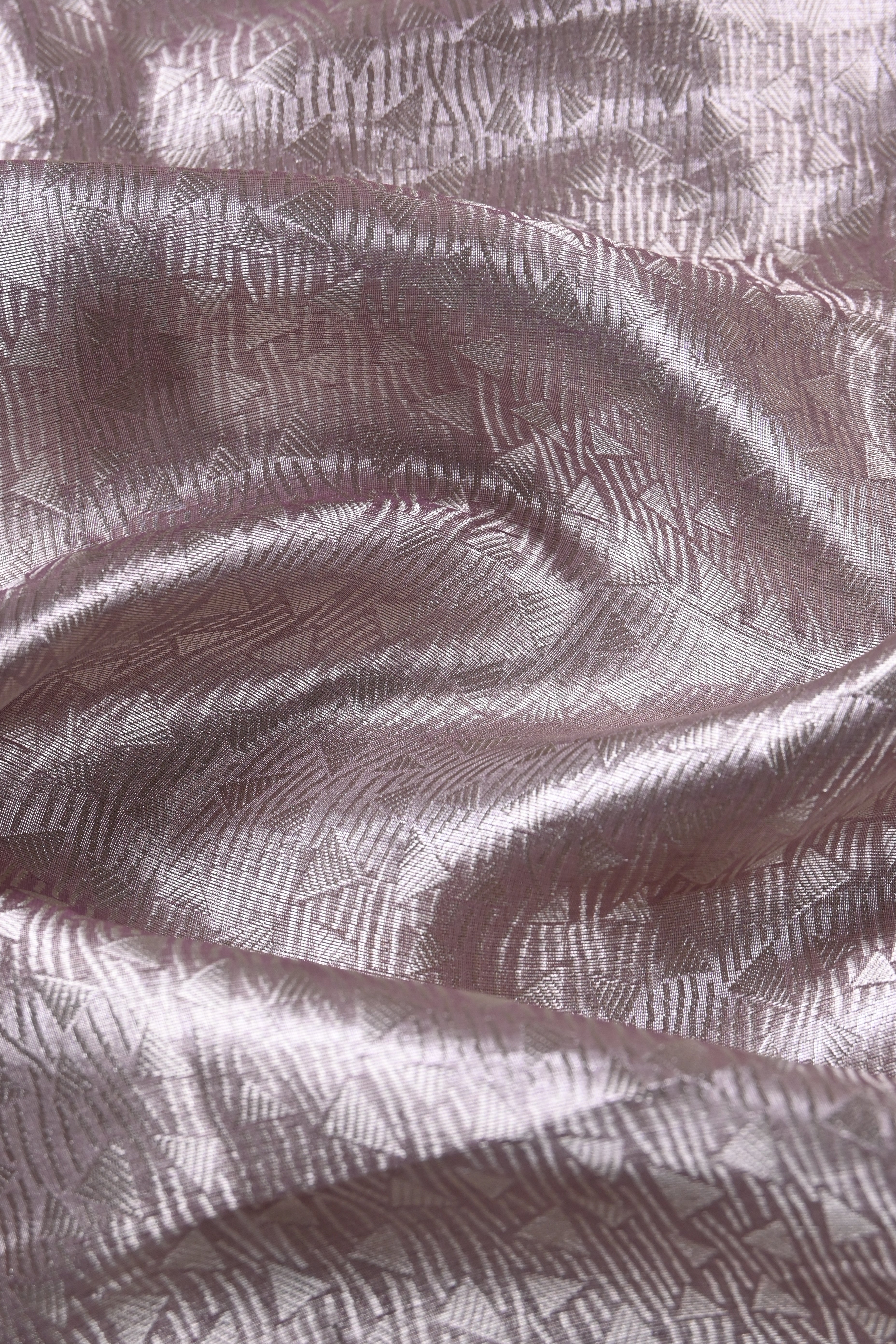 Baby Lilac Pure Banarasi Molten Tissue Silk Saree