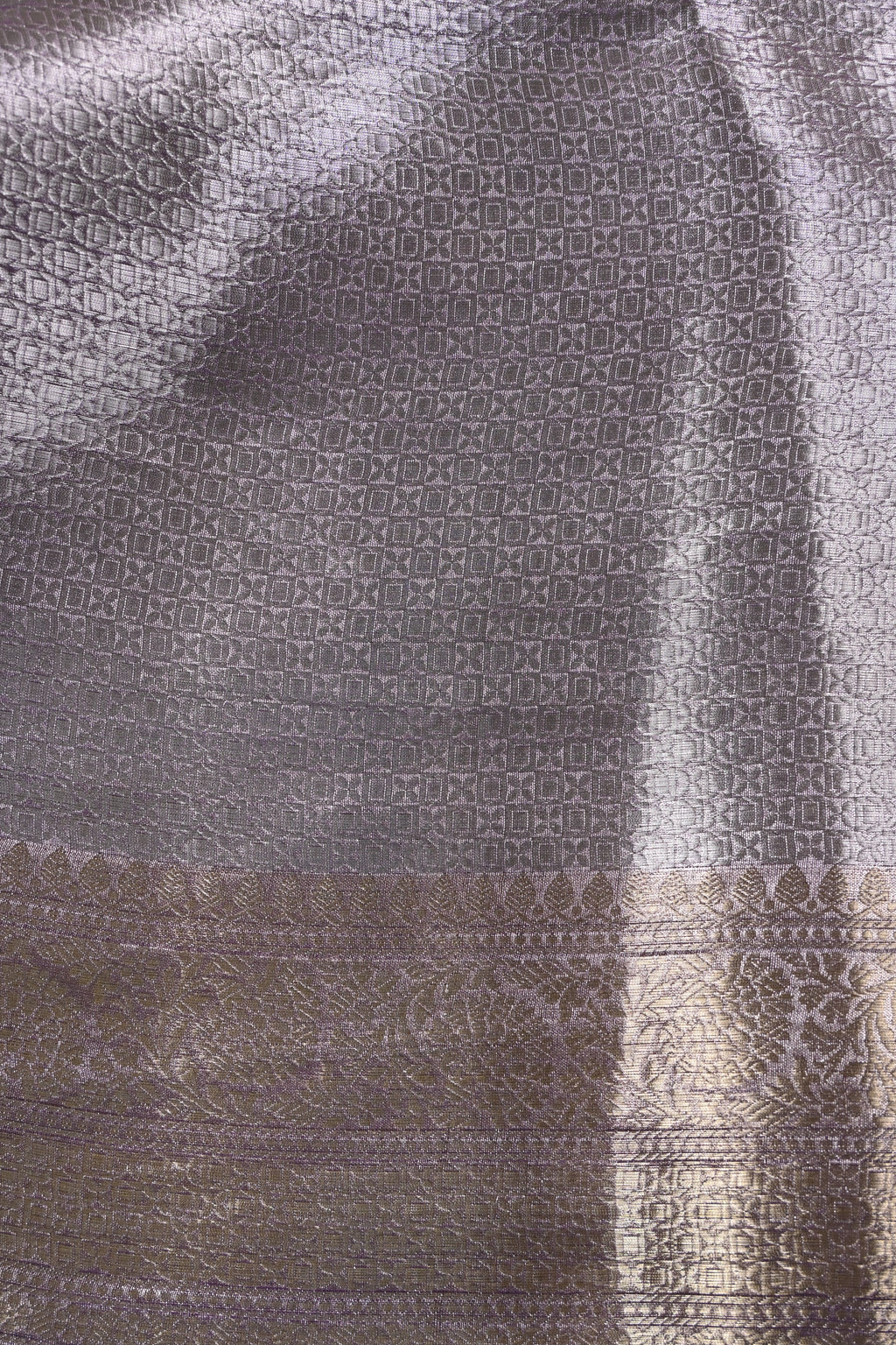 Baby Purple Pure Banarasi Molten Alfi Tissue Silk Saree