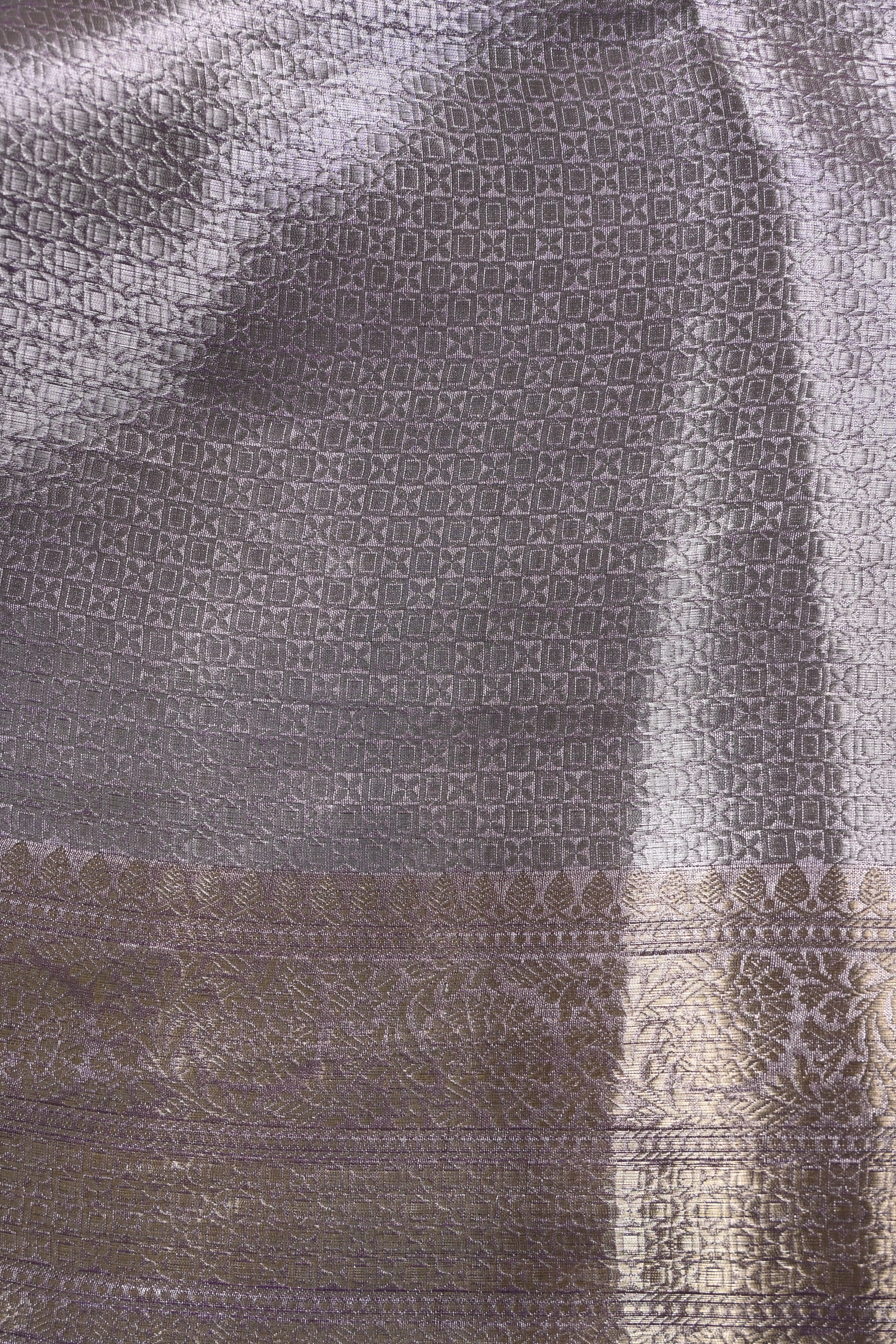 Baby Purple Pure Banarasi Molten Alfi Tissue Silk Saree