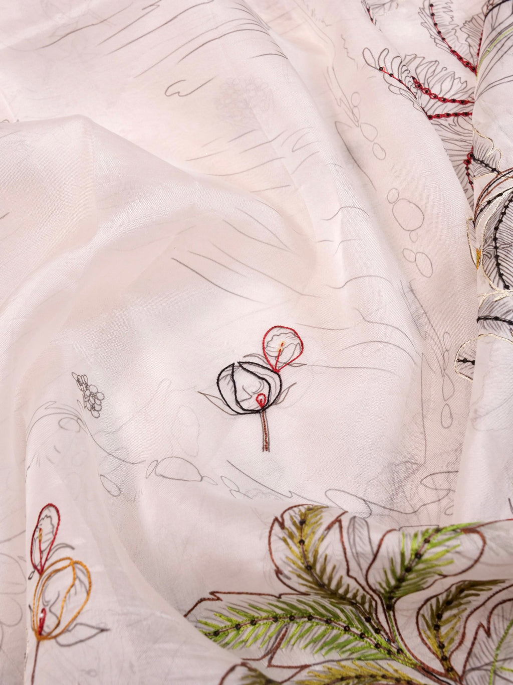 Handwoven White Banarasi Organza Silk Saree