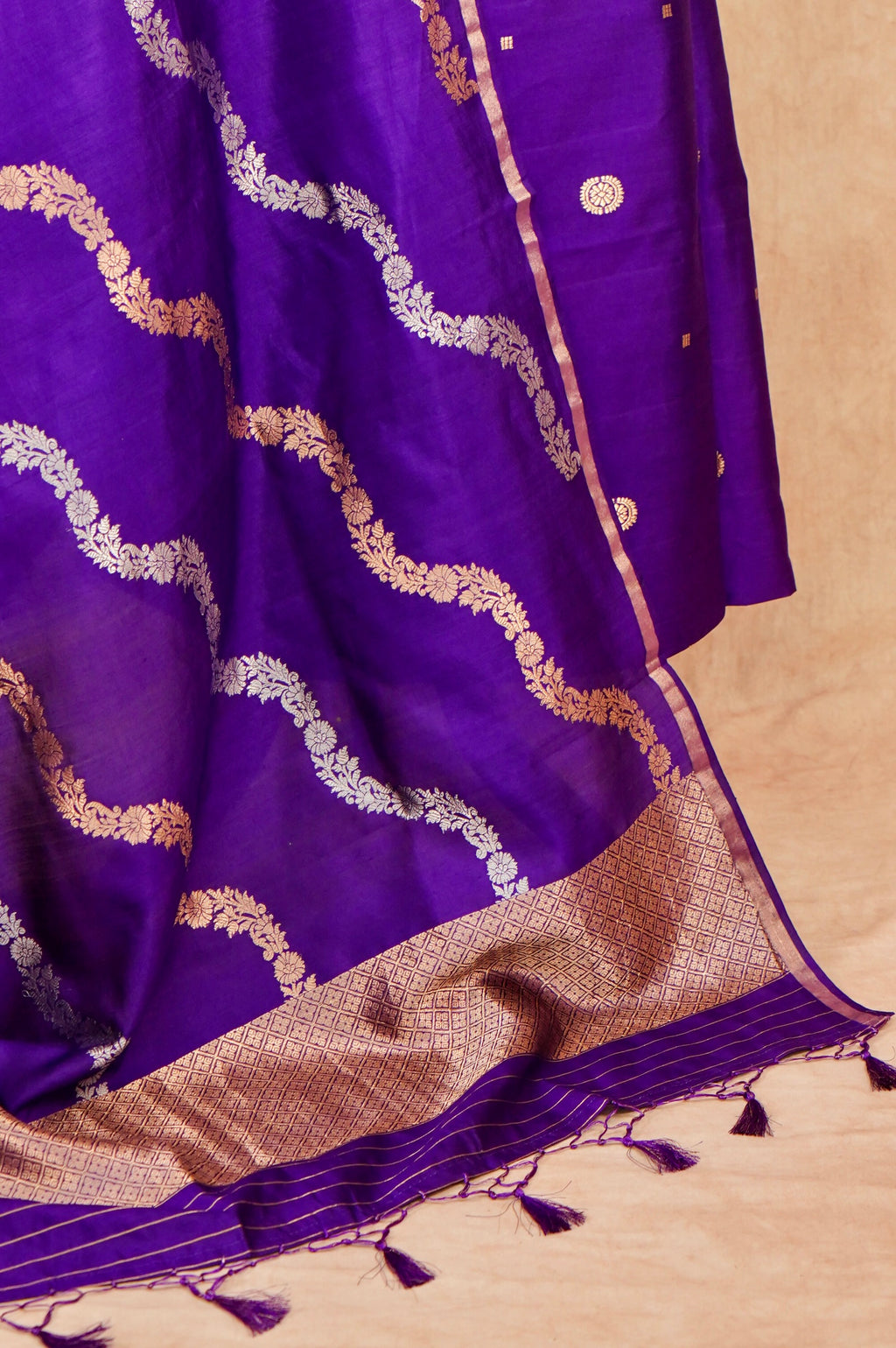 Handwoven Purple Banarasi Chiniya Silk Suit